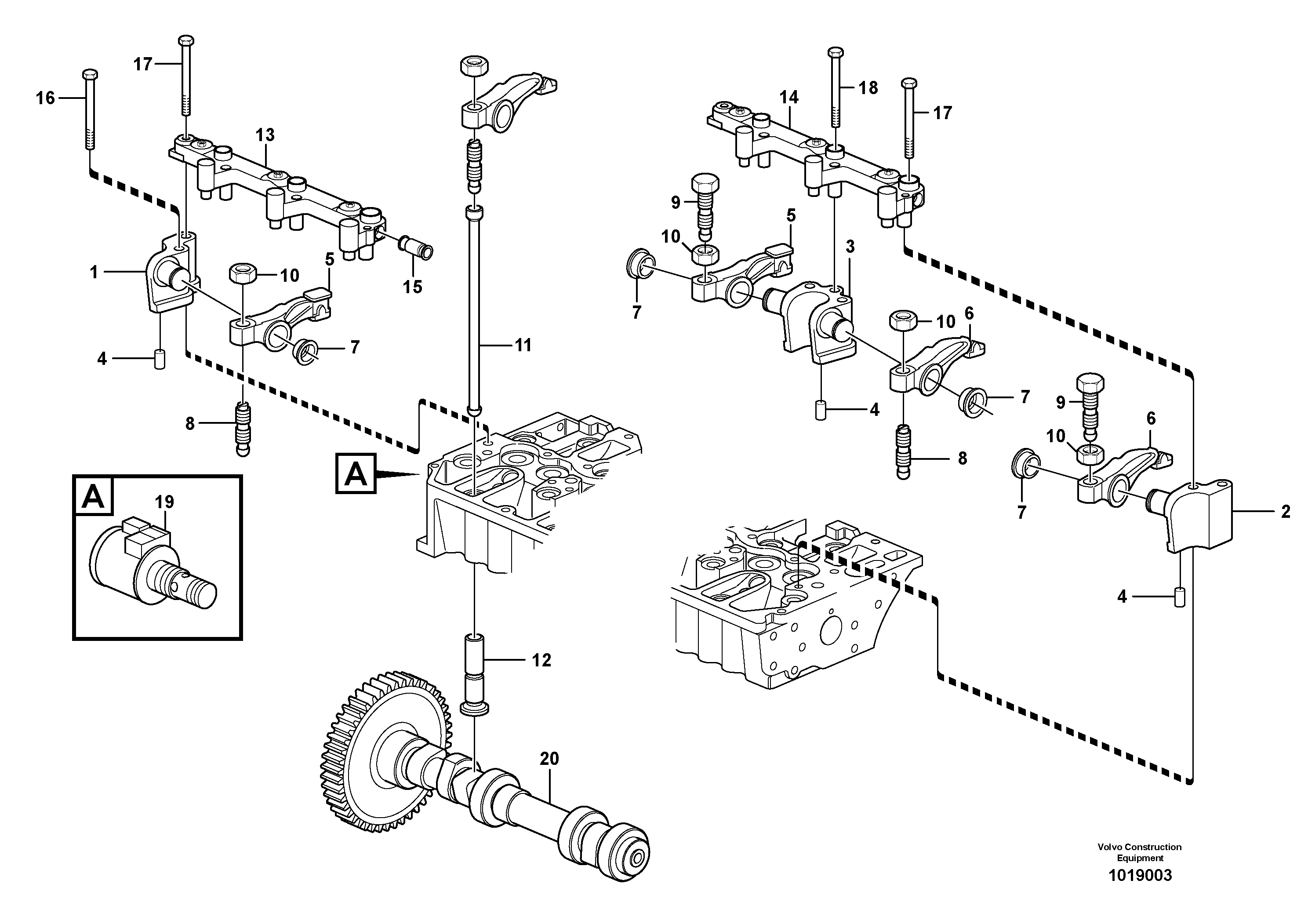 Valve mechanism - D7 — volvo parts diagram