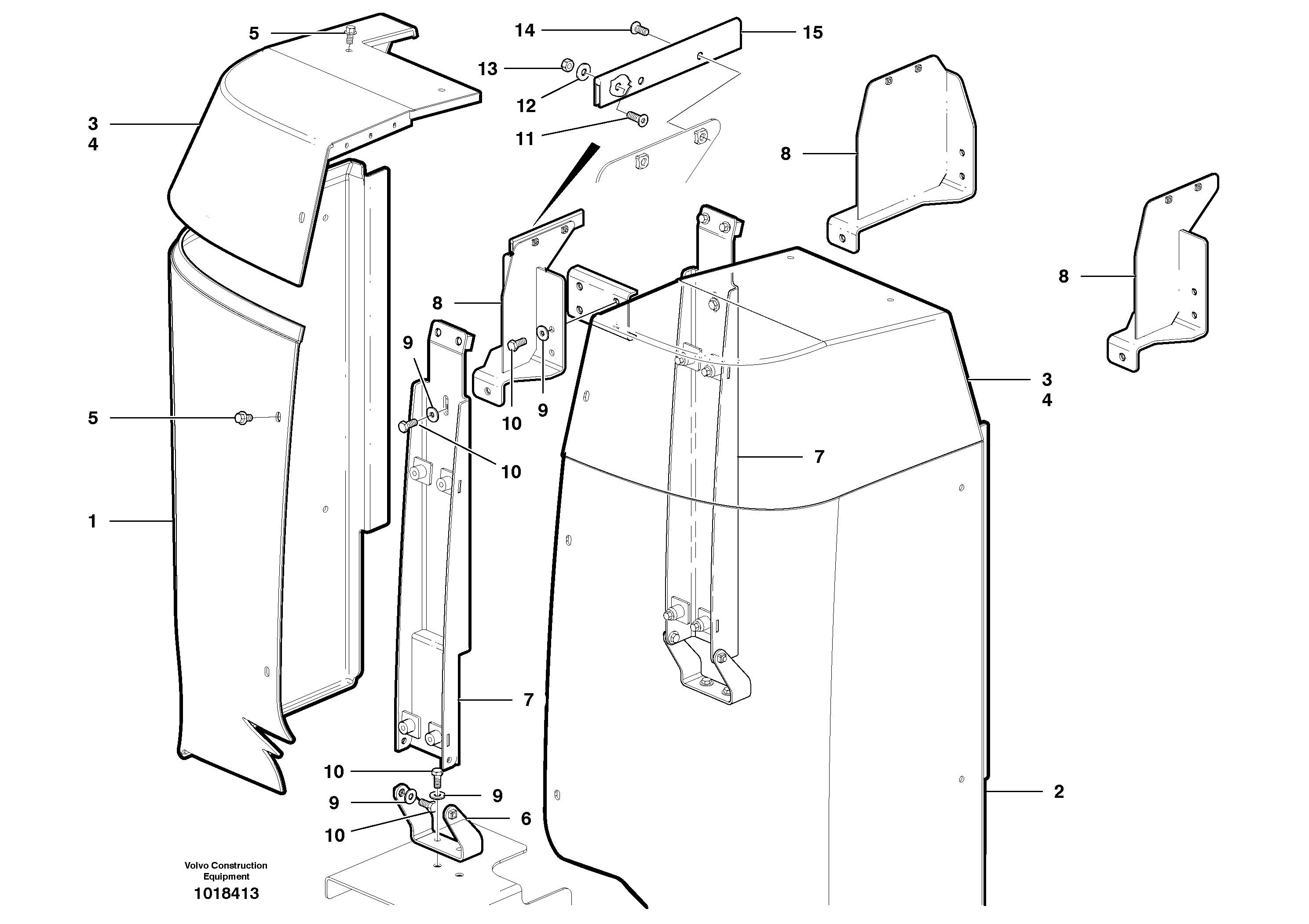 Hydraulic Tank Cowl - D7 — volvo parts diagram