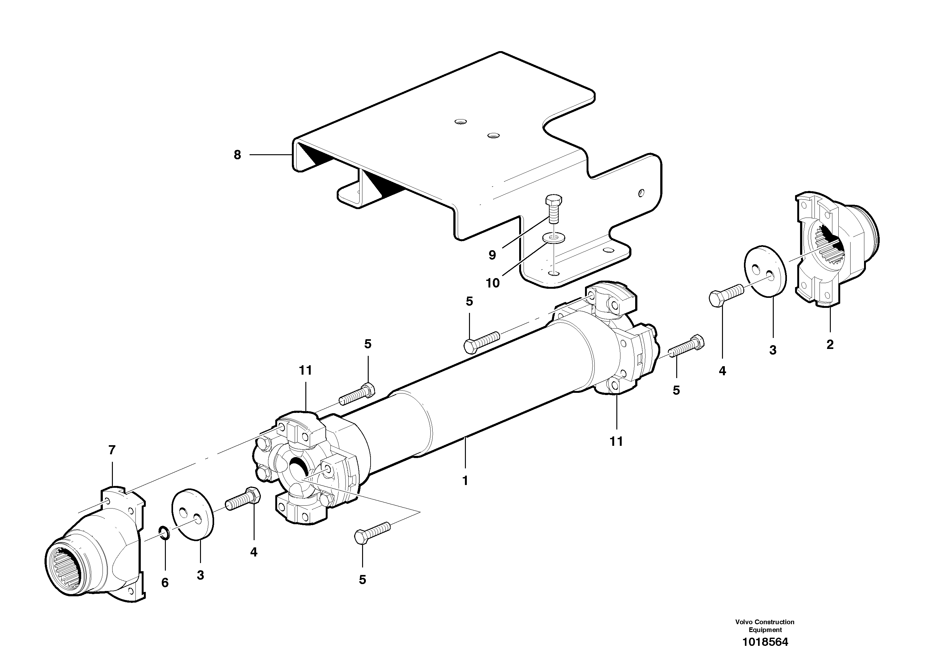 Upper drive shaft — volvo parts diagram