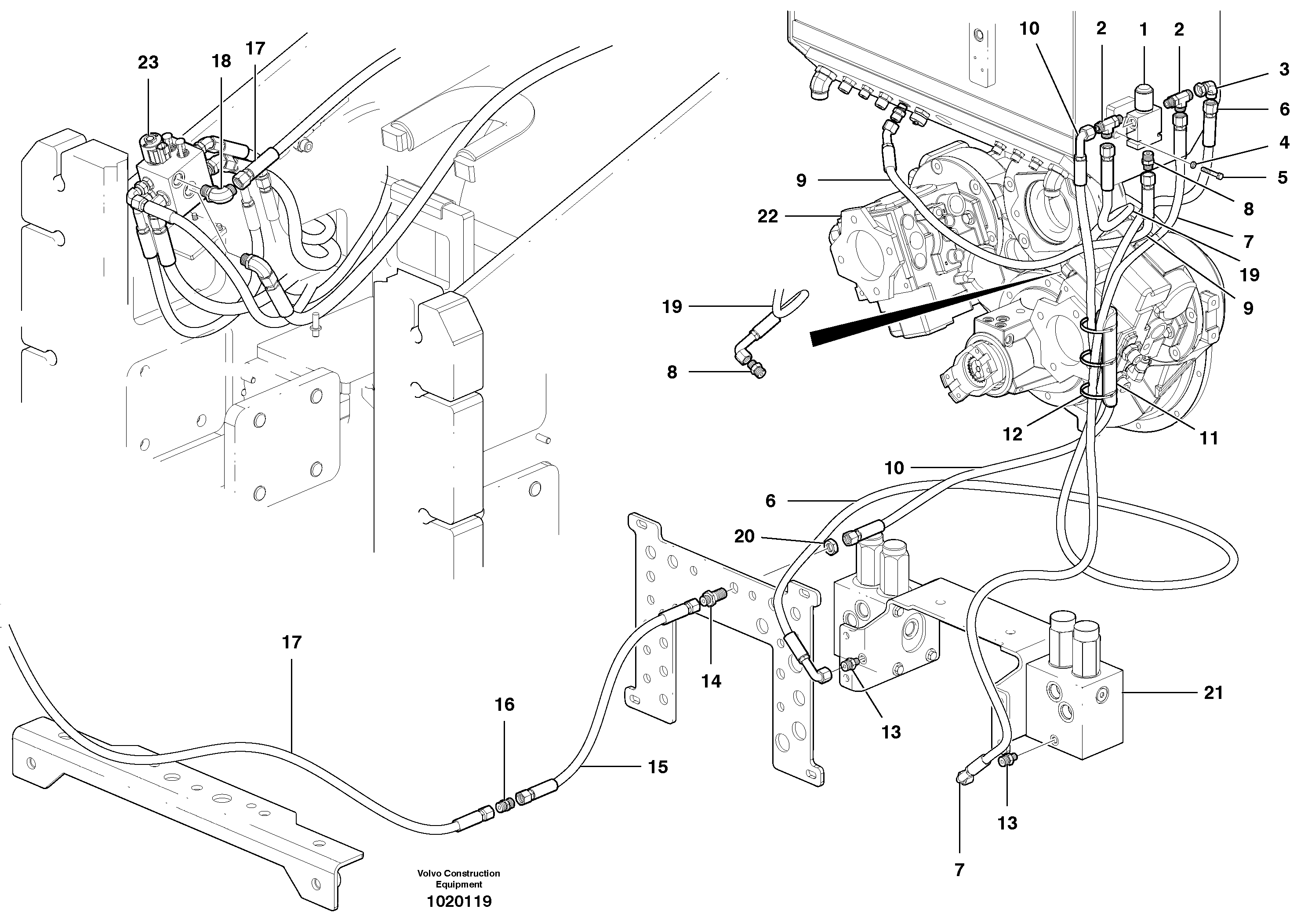 Free Wheeling Solenoid Hydraulic Circuit - A W D — volvo parts diagram