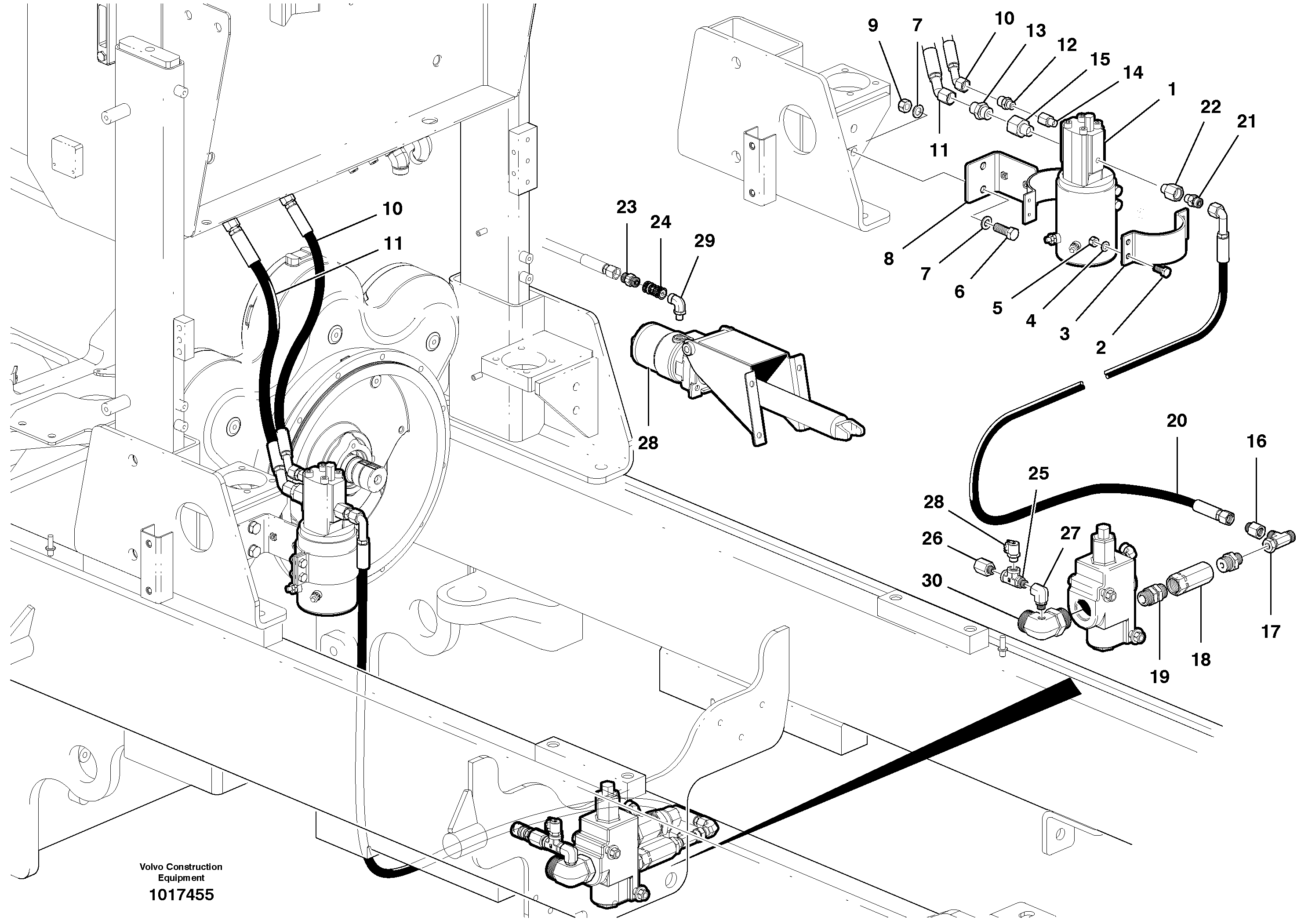 Secondary steering circuit - D9 — volvo parts diagram