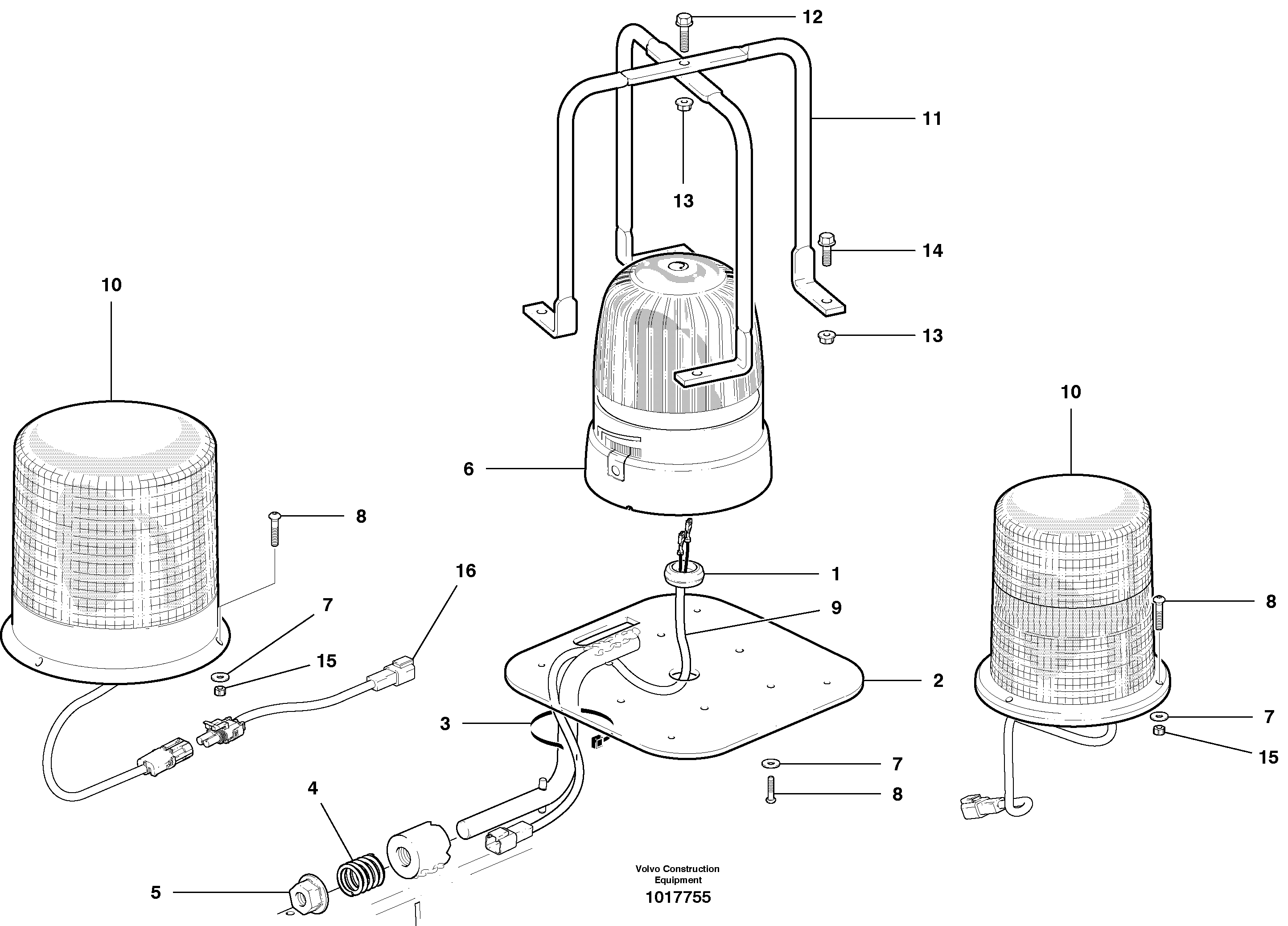 Rotating Beacon/strobe — volvo parts diagram