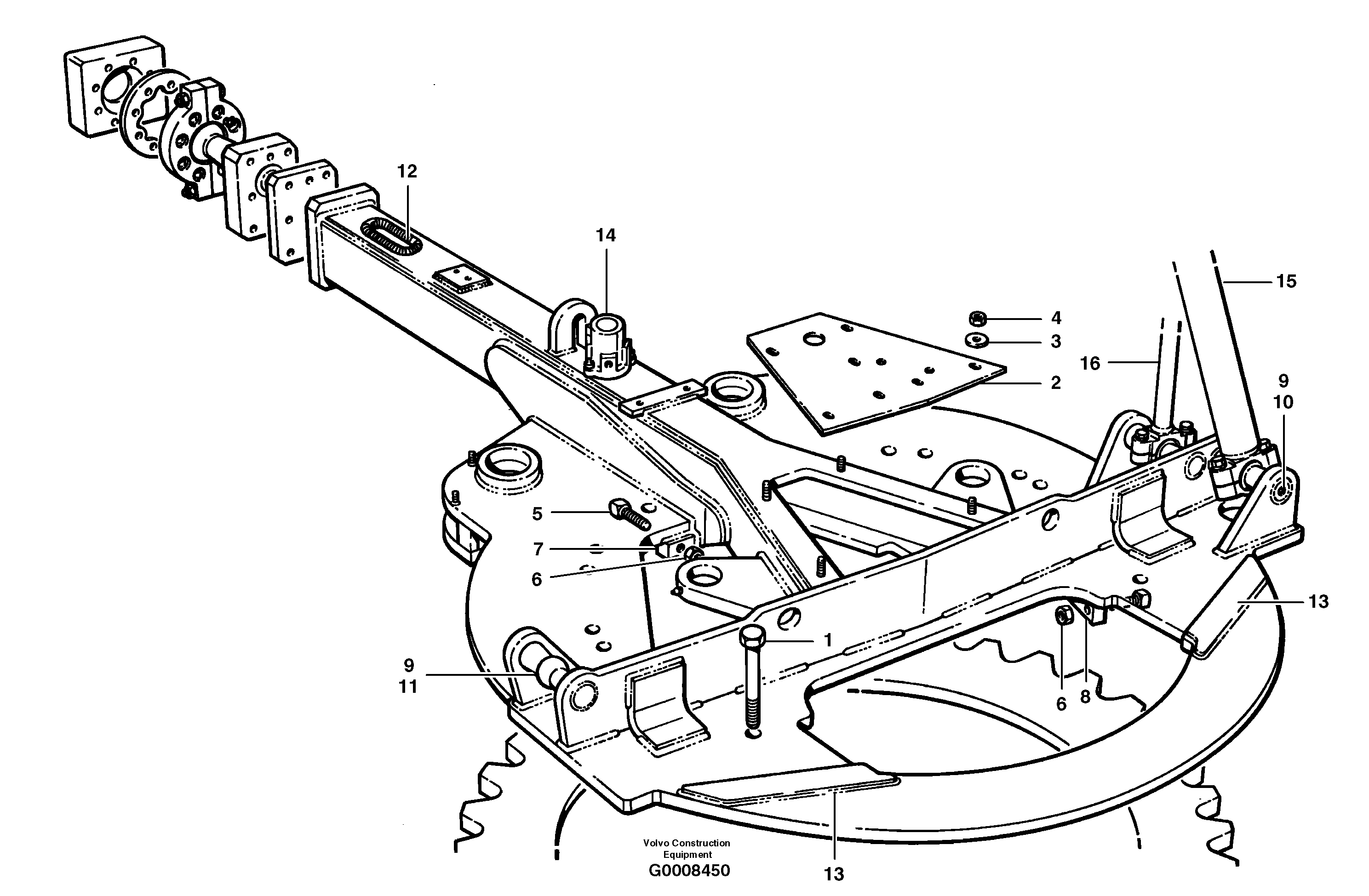 Drawbar - rear  MODEL G990 — volvo parts diagram
