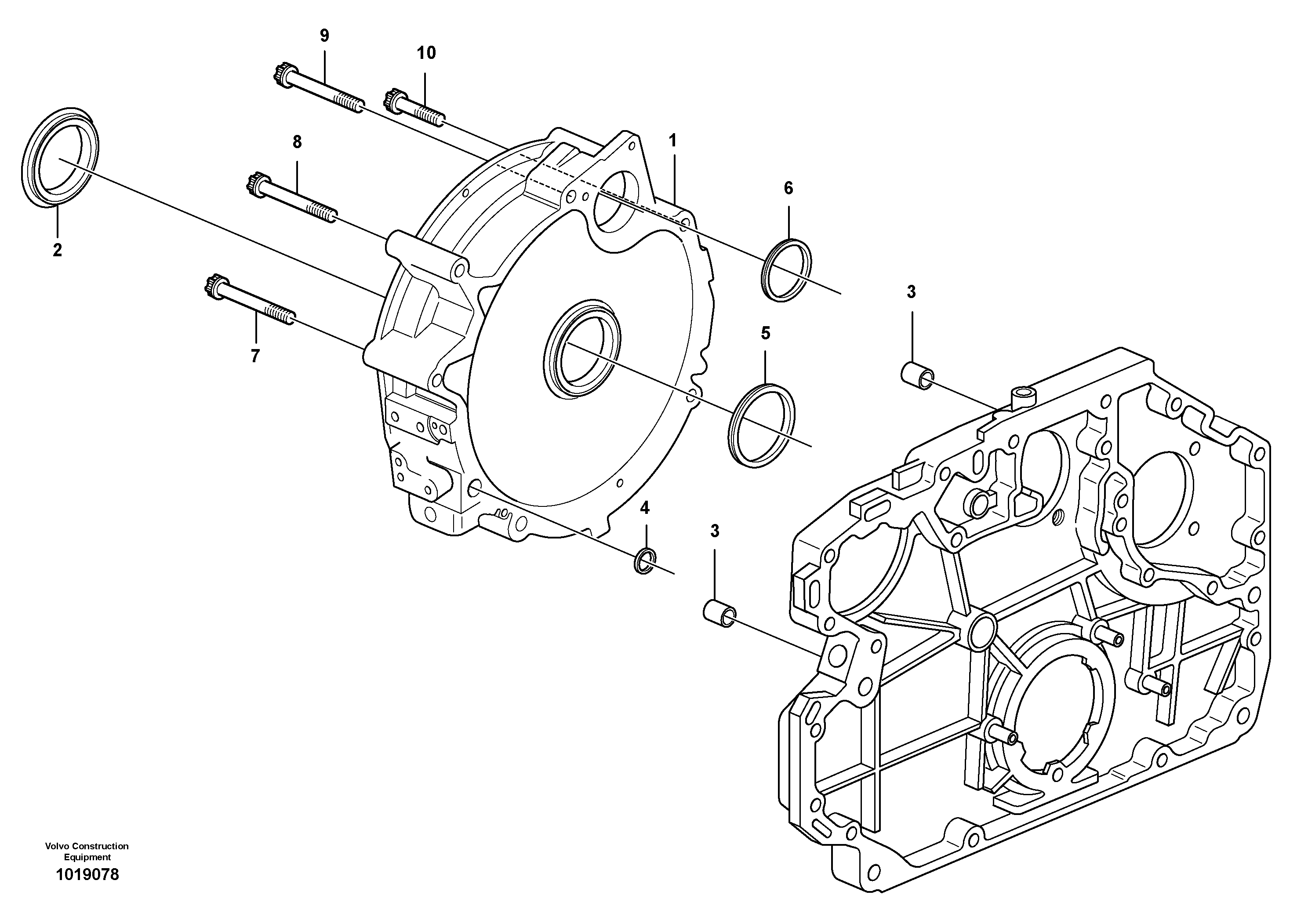 Flywheel housing - D7 — volvo parts diagram