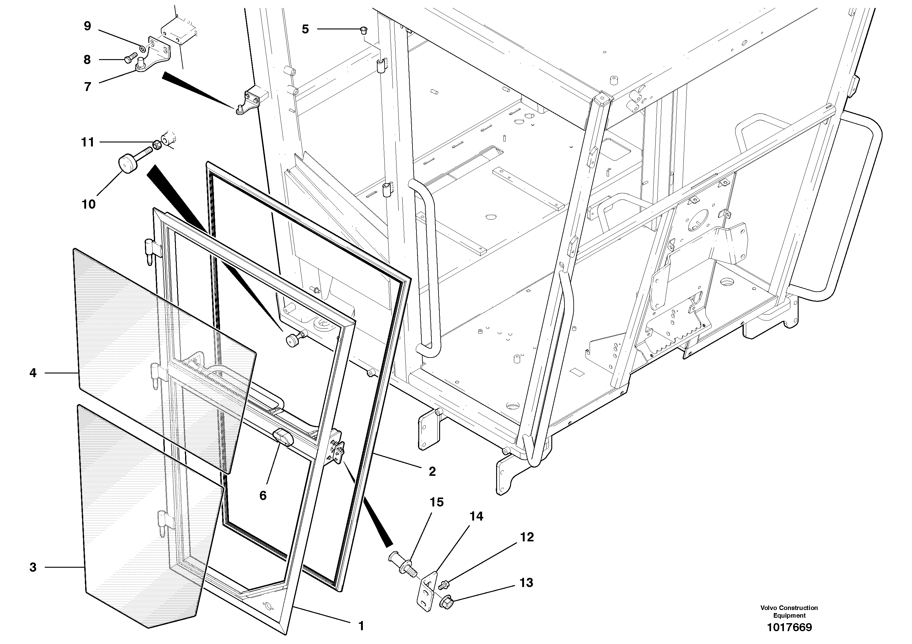 Doors and latch — volvo parts diagram