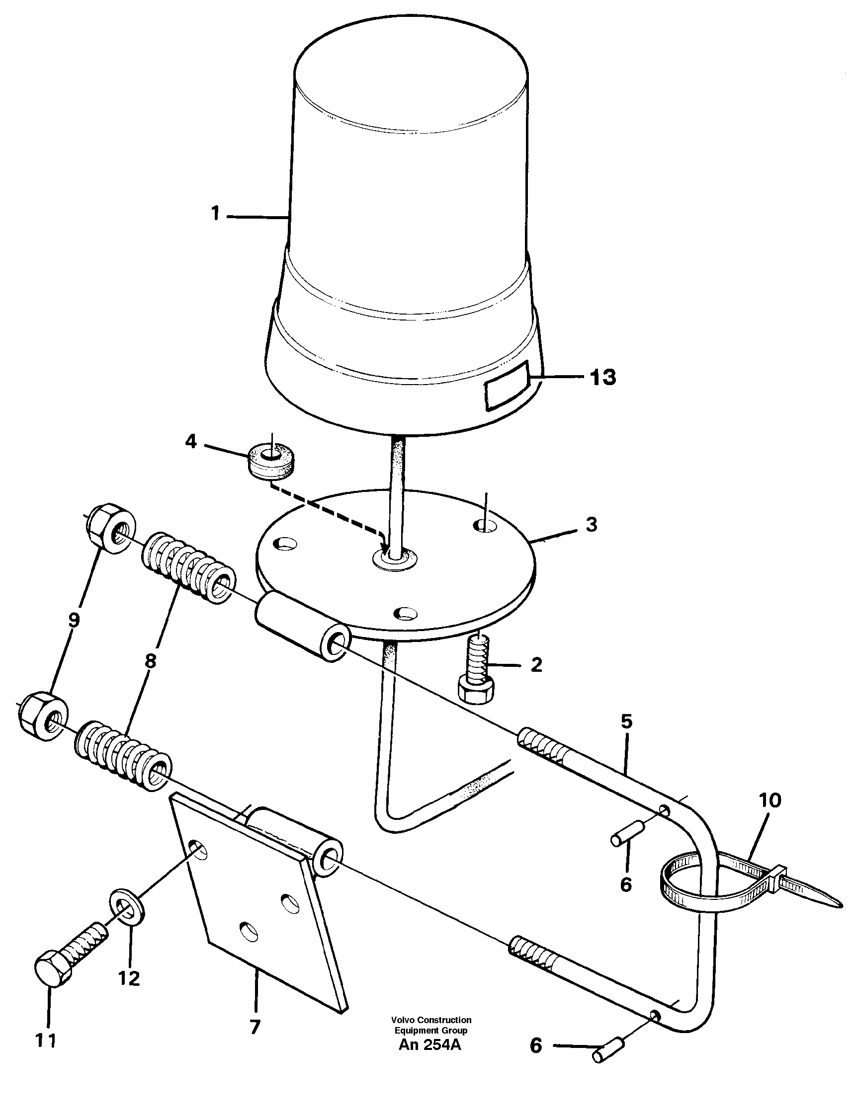 Rotating beacon  91896 — volvo parts diagram