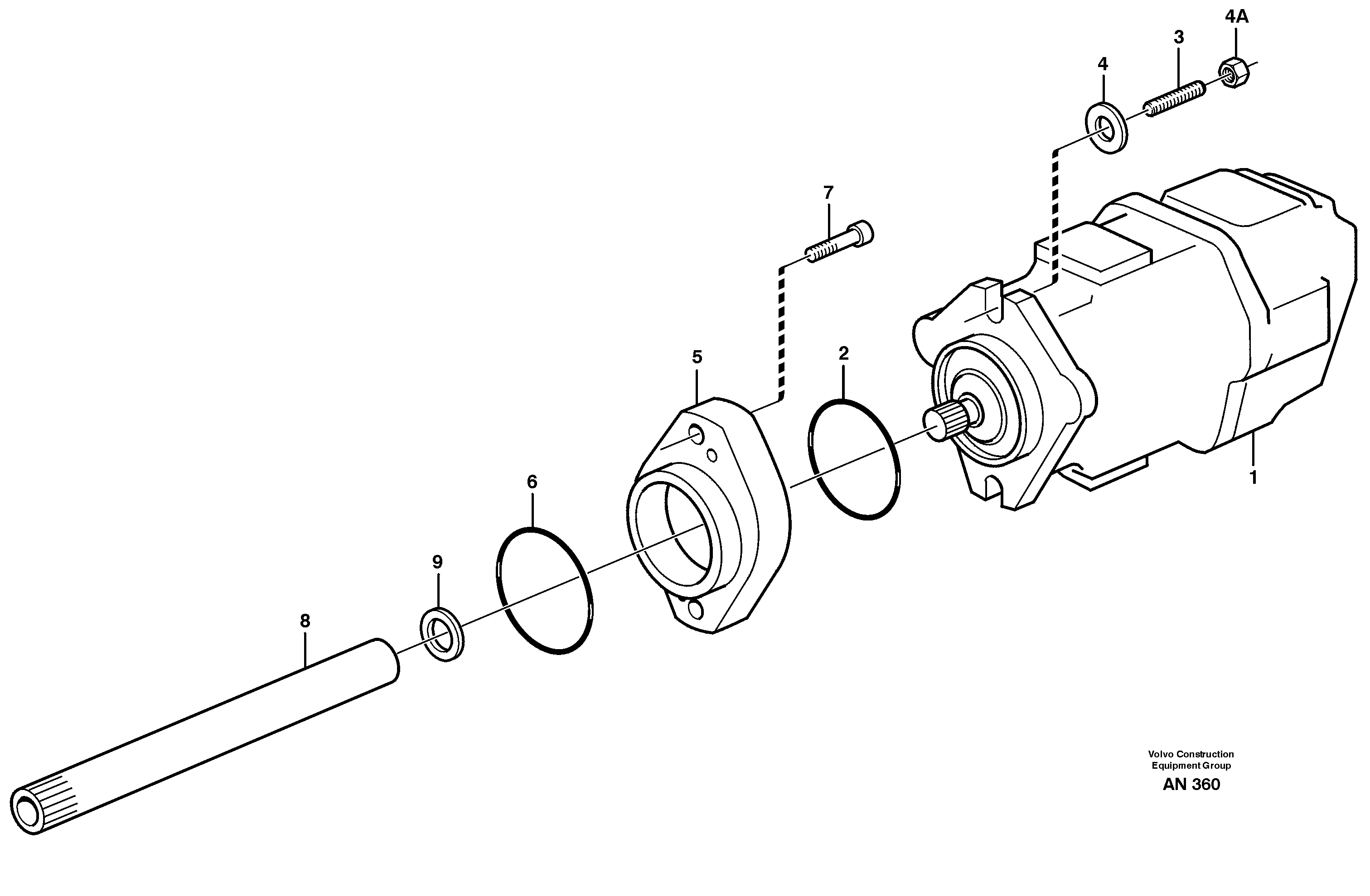 Hydraulic pump assembly — volvo parts diagram