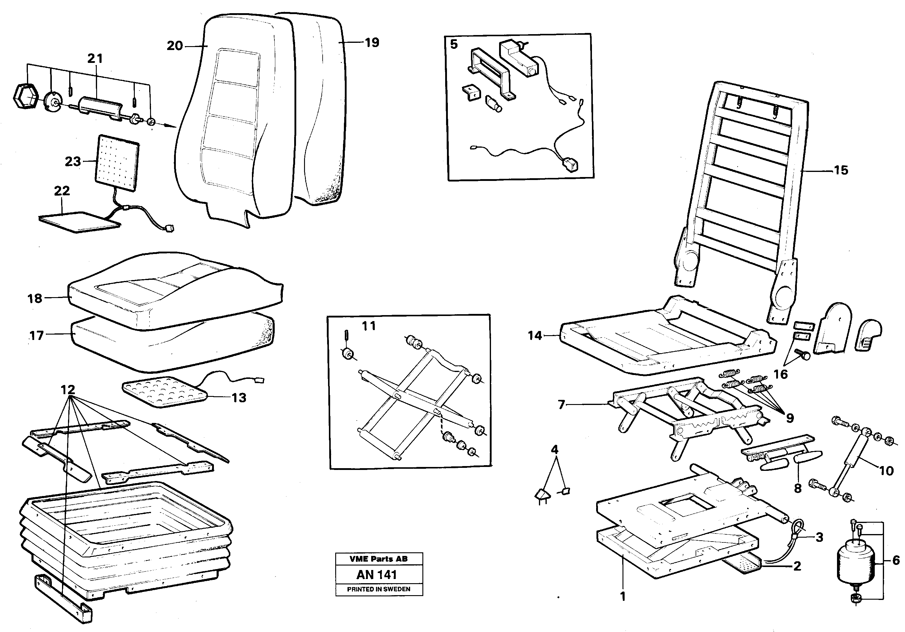 Driver's seat.  92382 — volvo parts diagram