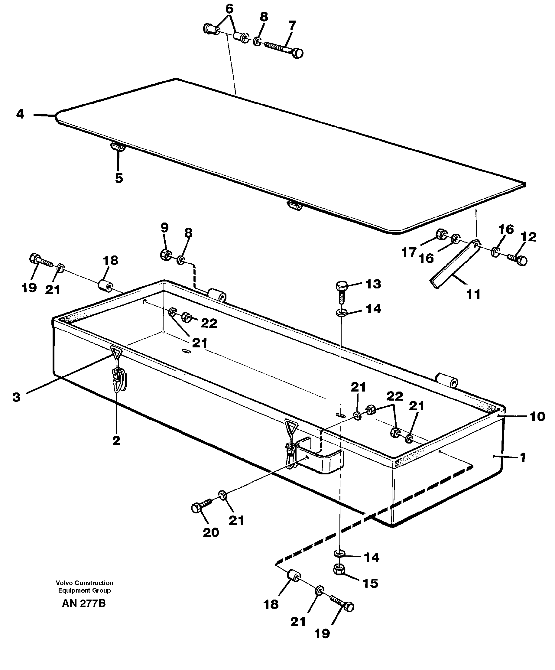 Tool box  91837 — volvo parts diagram