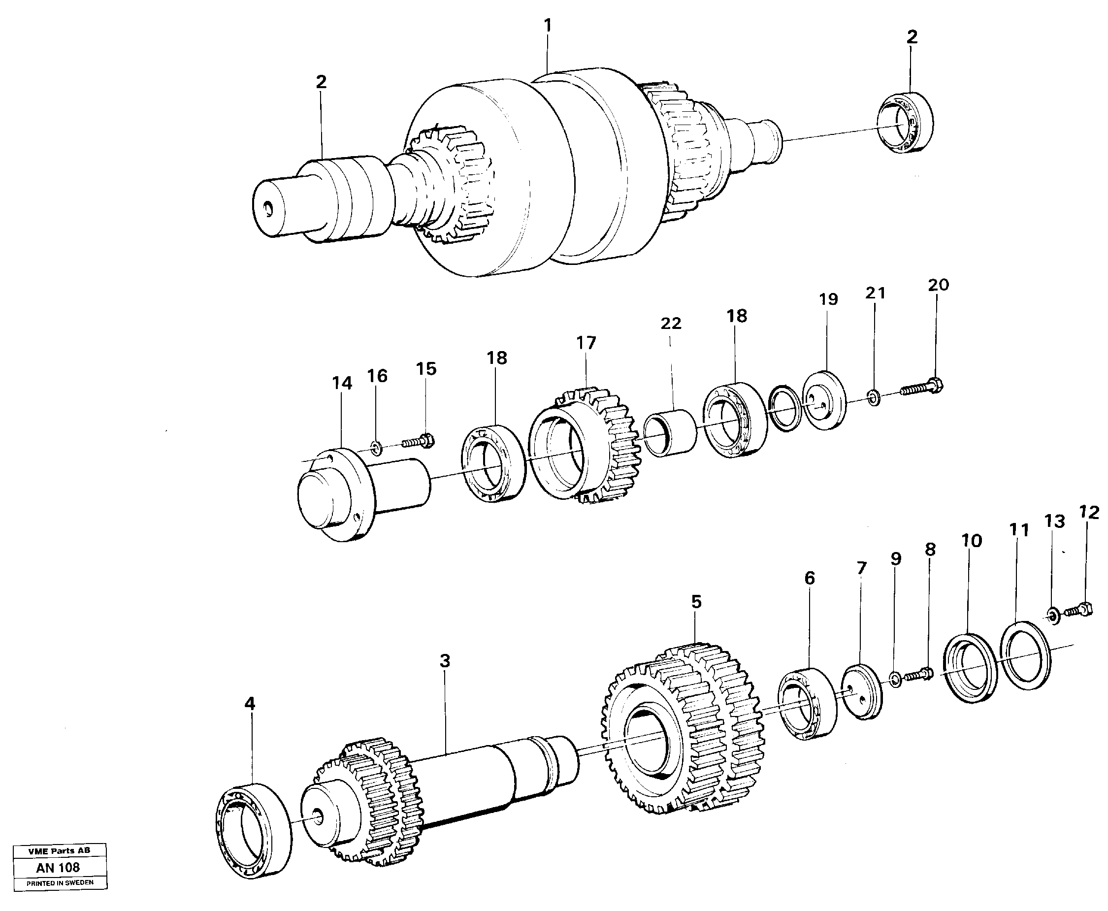 Clutches,gears and shafts — volvo parts diagram