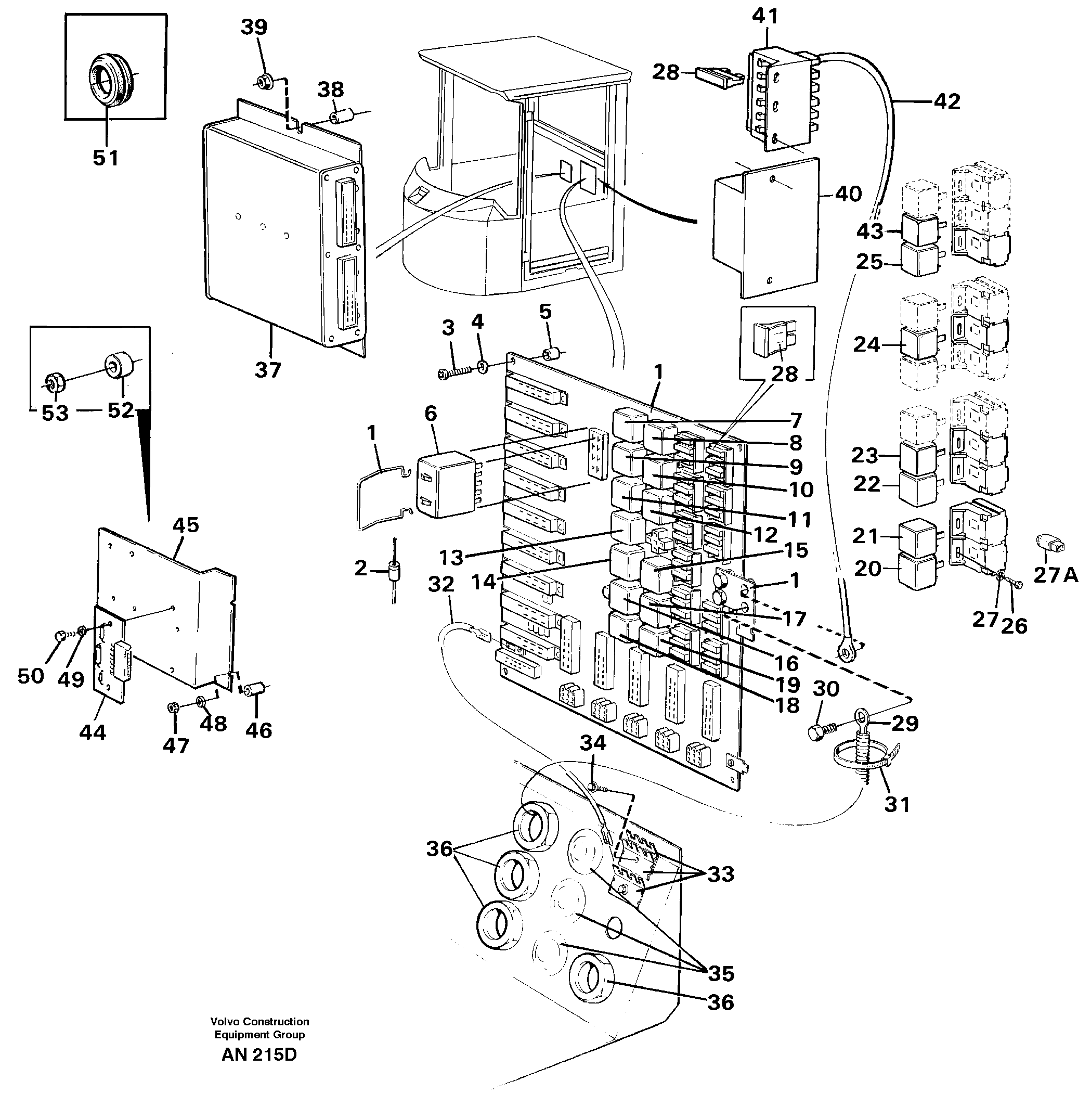 Electrical distribution box — volvo parts diagram