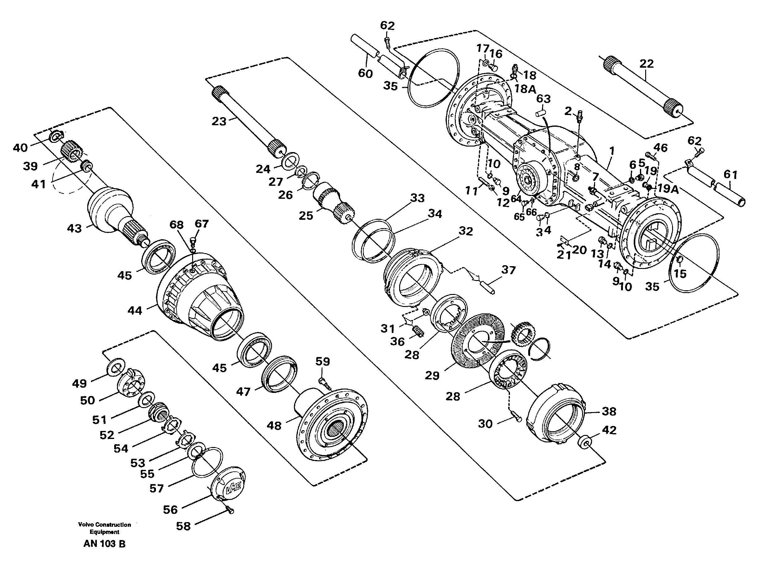Planetary axle, rear  AWB 30 — volvo parts diagram