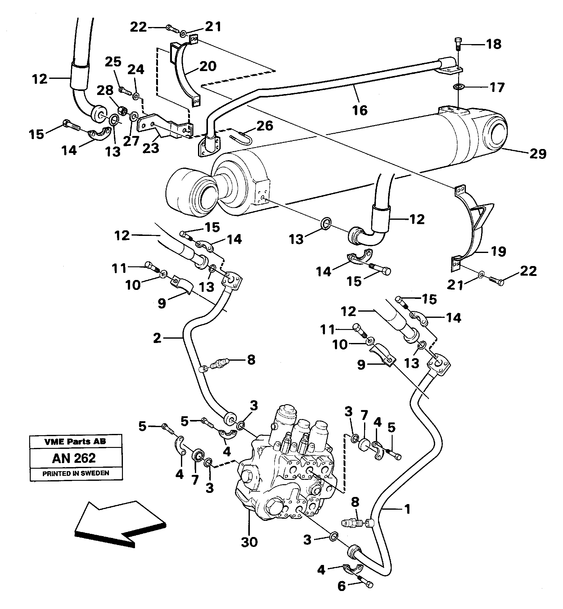 Hydraulic system: Tilt function — volvo parts diagram