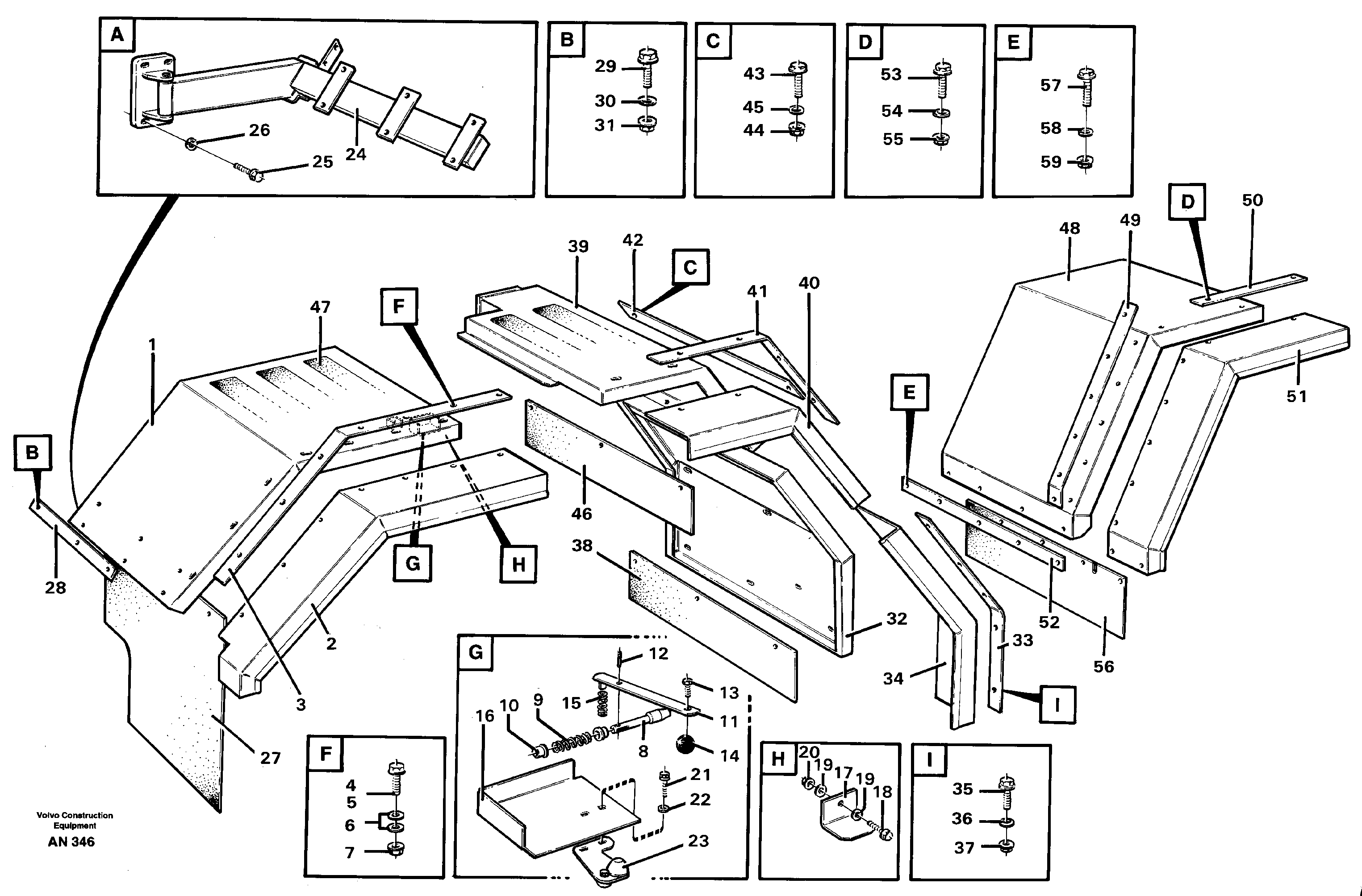 Swing out rear mudguard  94566 — volvo parts diagram