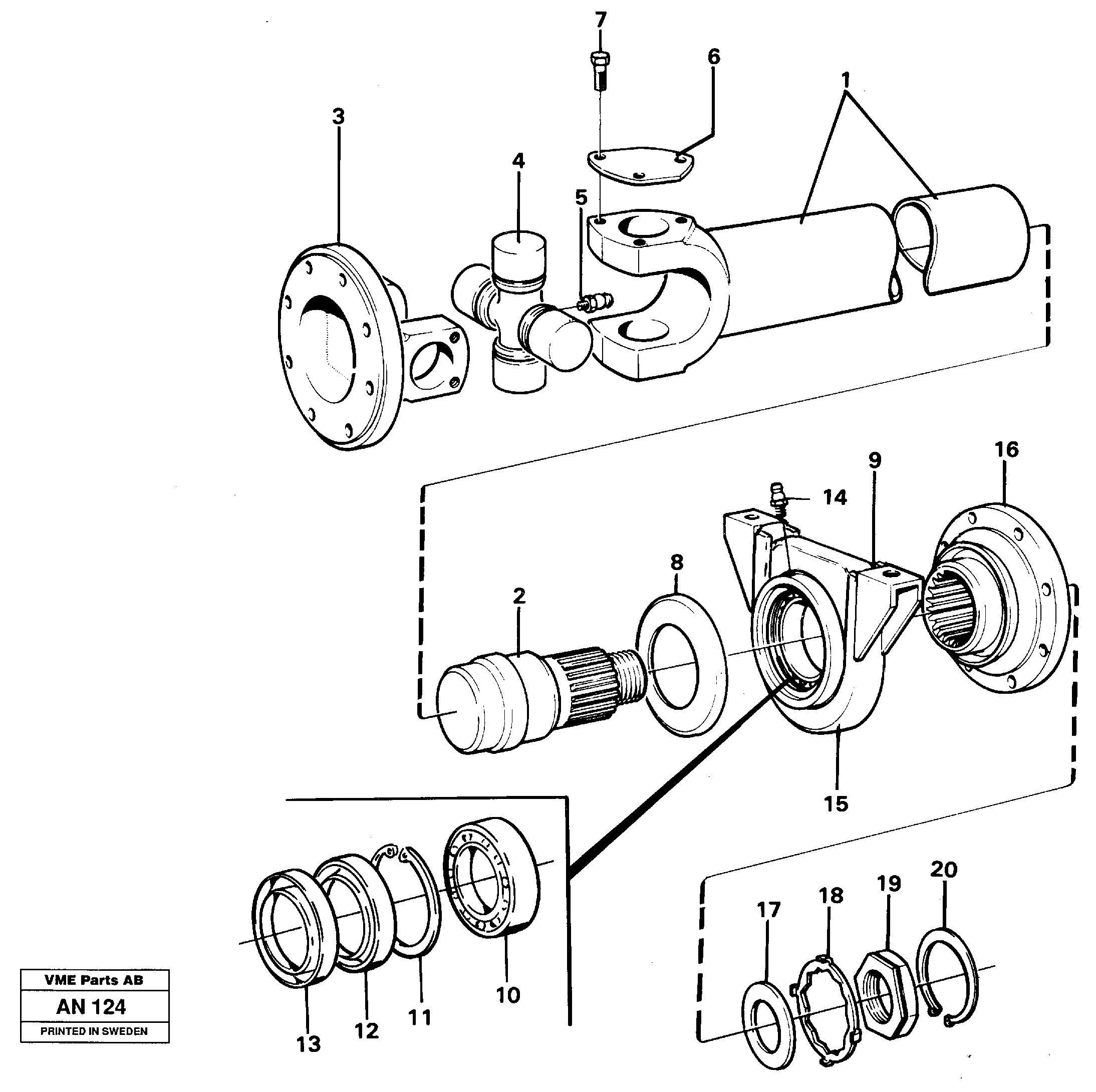 Propeller shaft — volvo parts diagram