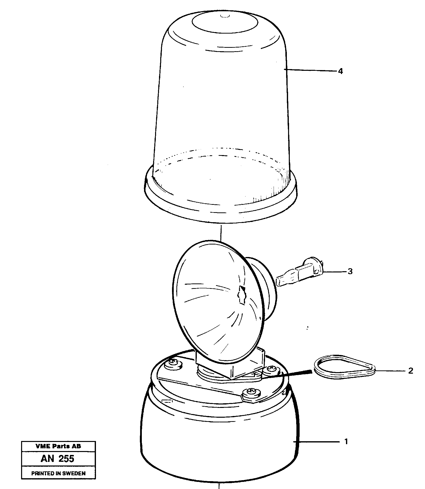 Rotating beacon.  91896 — volvo parts diagram