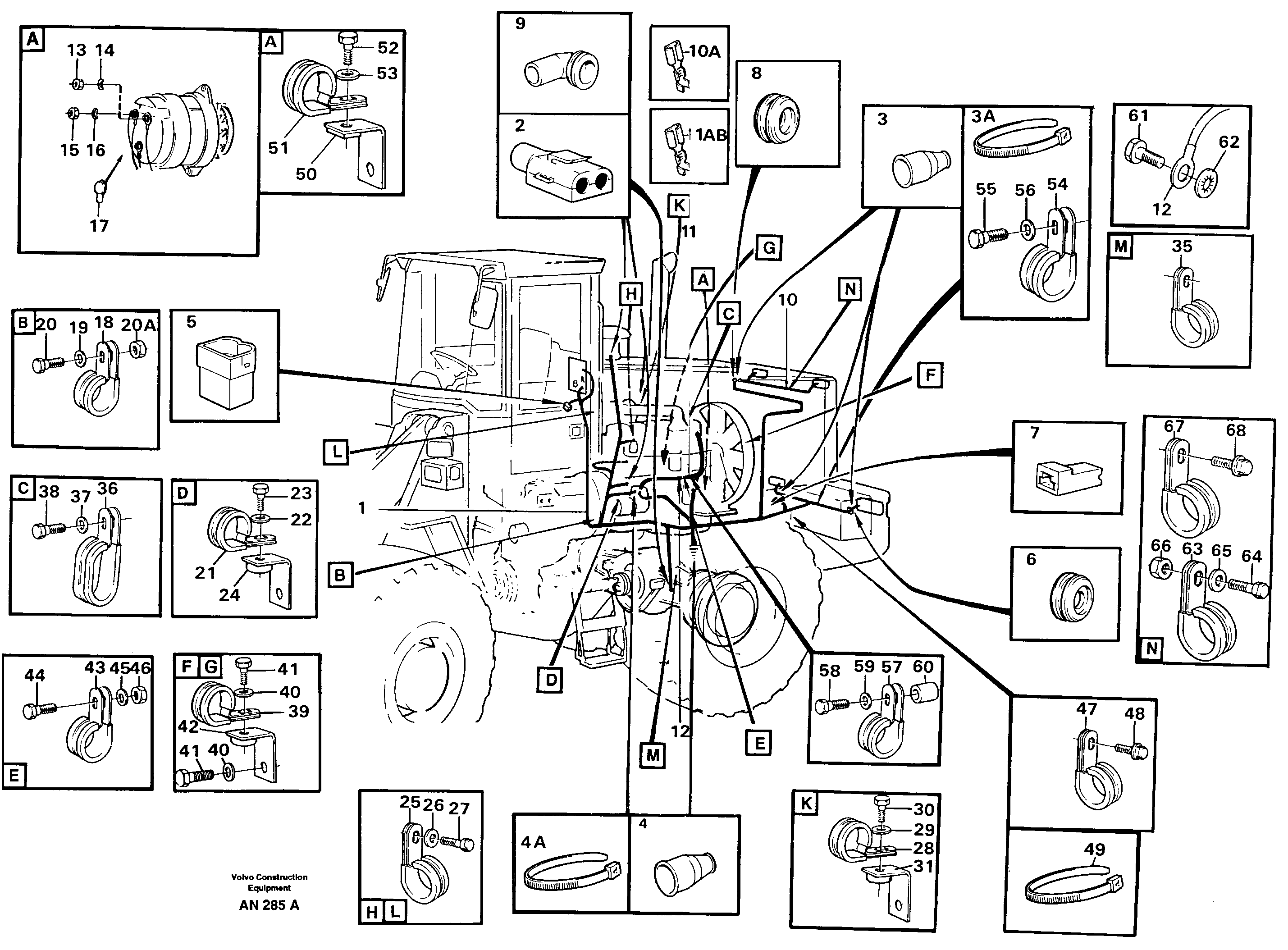 Cable harnesses, rear — volvo parts diagram