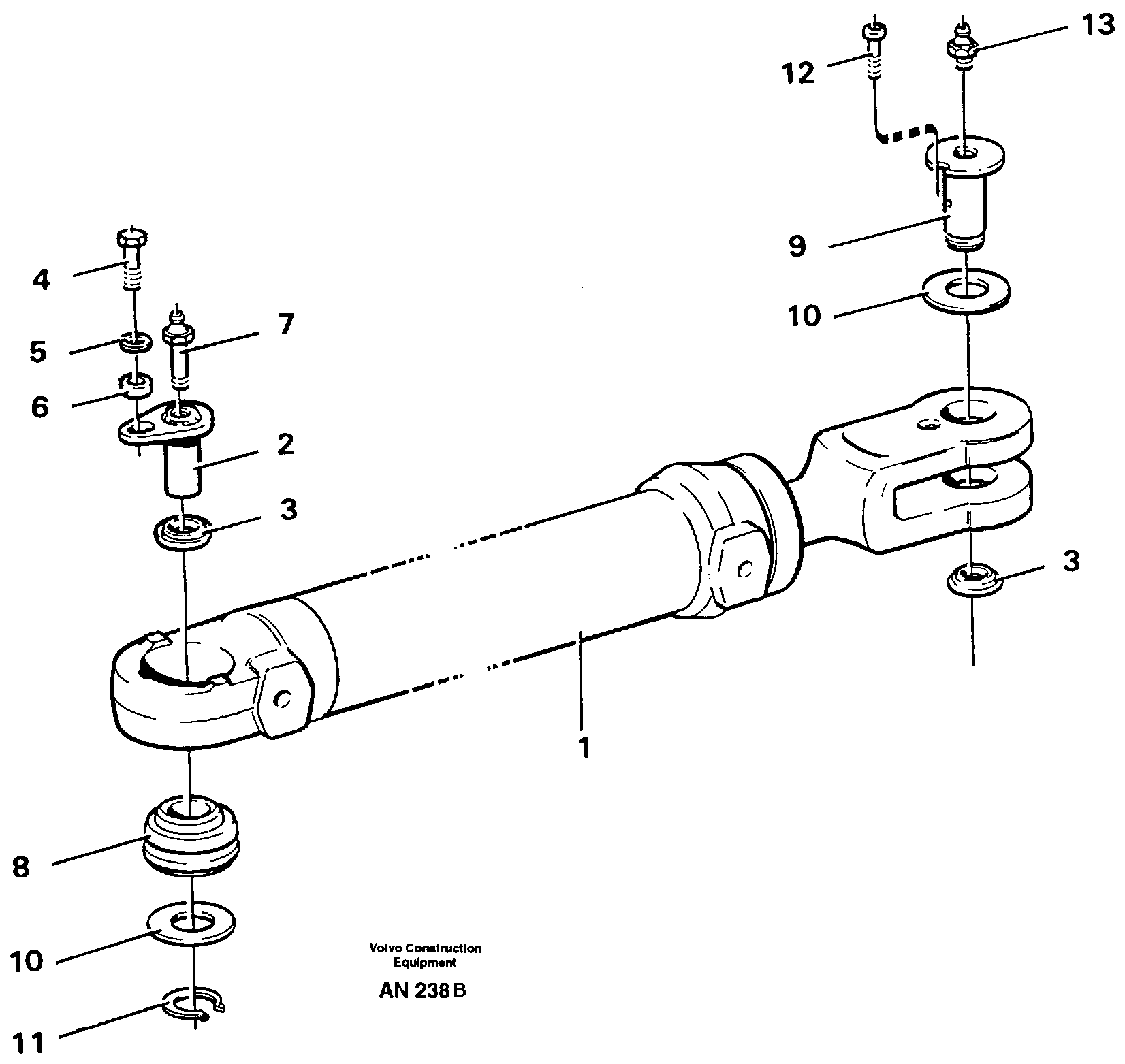 Hydraulic cylinder, assembly — volvo parts diagram
