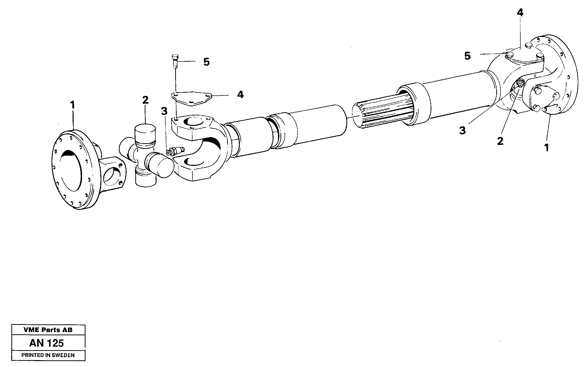 Propeller shaft — volvo parts diagram