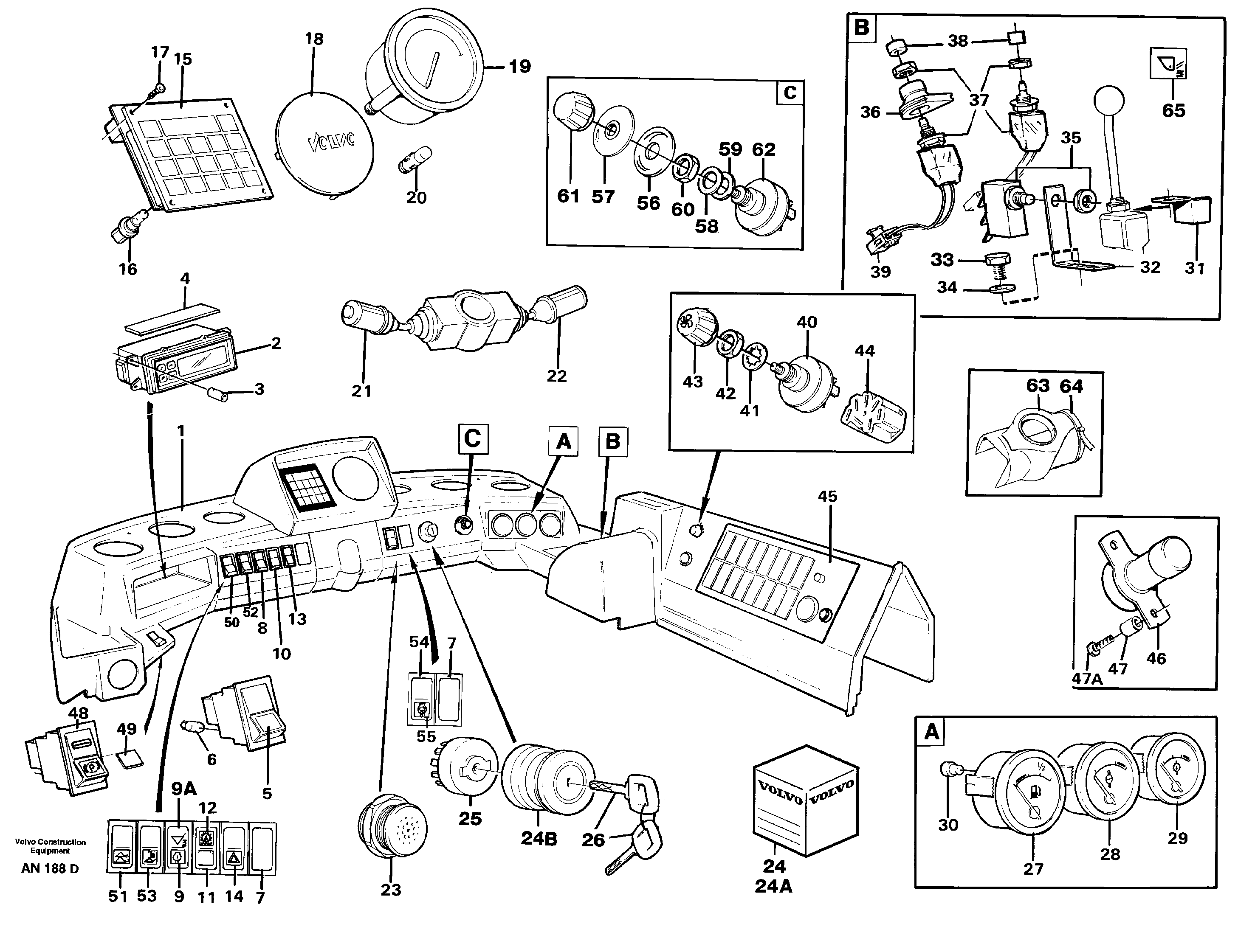 Instruments panel — volvo parts diagram