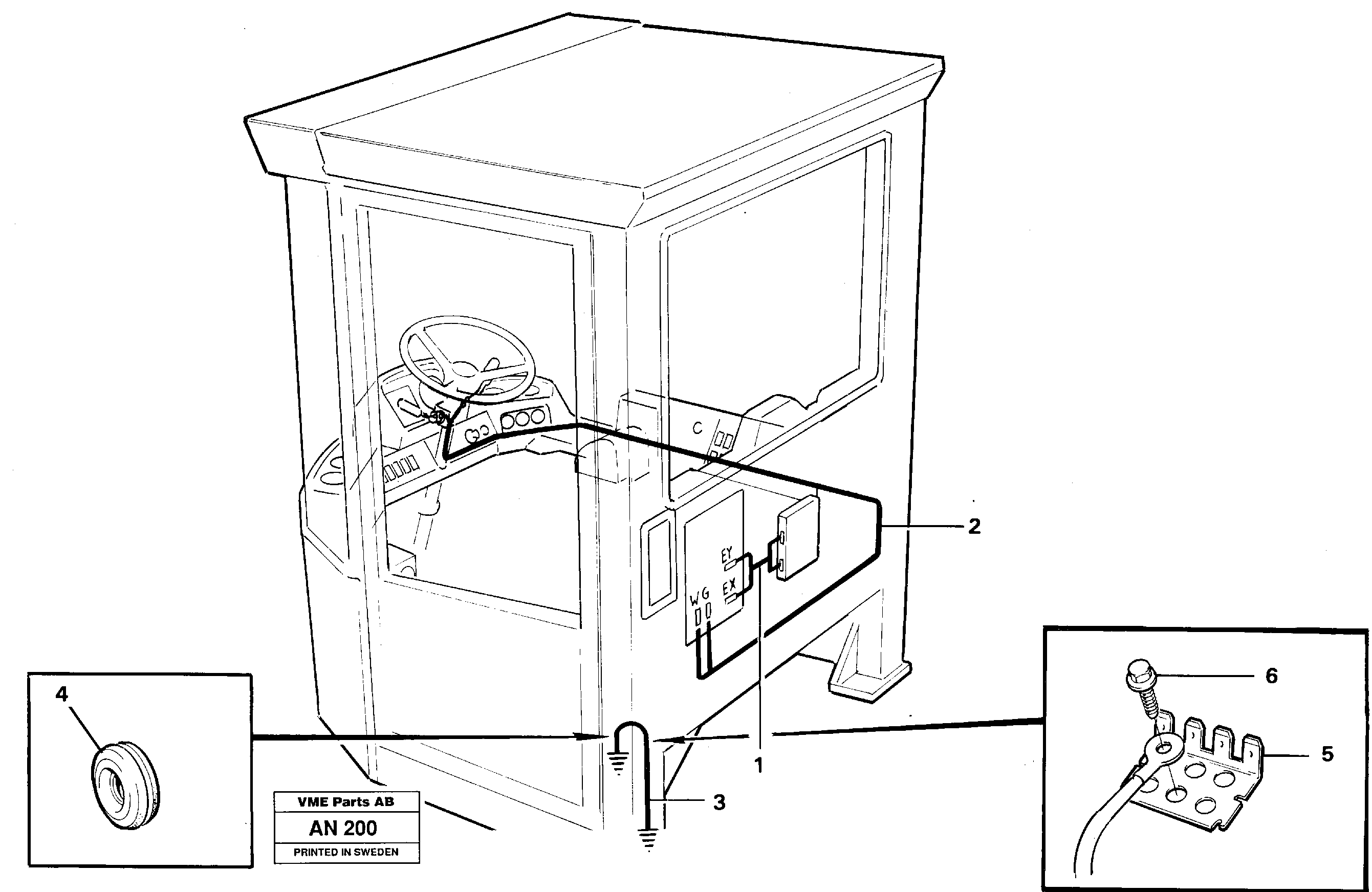 Cable harnesses, cab — volvo parts diagram