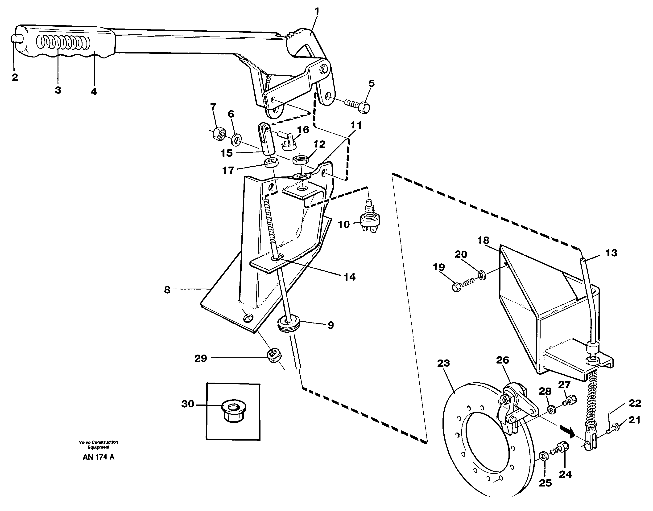 Parking brake — volvo parts diagram