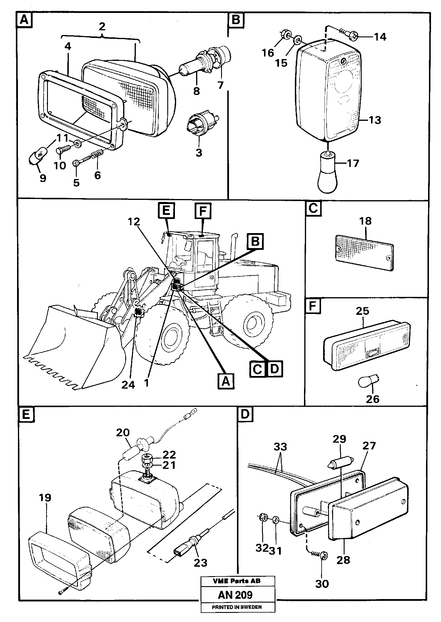Lighting, front — volvo parts diagram