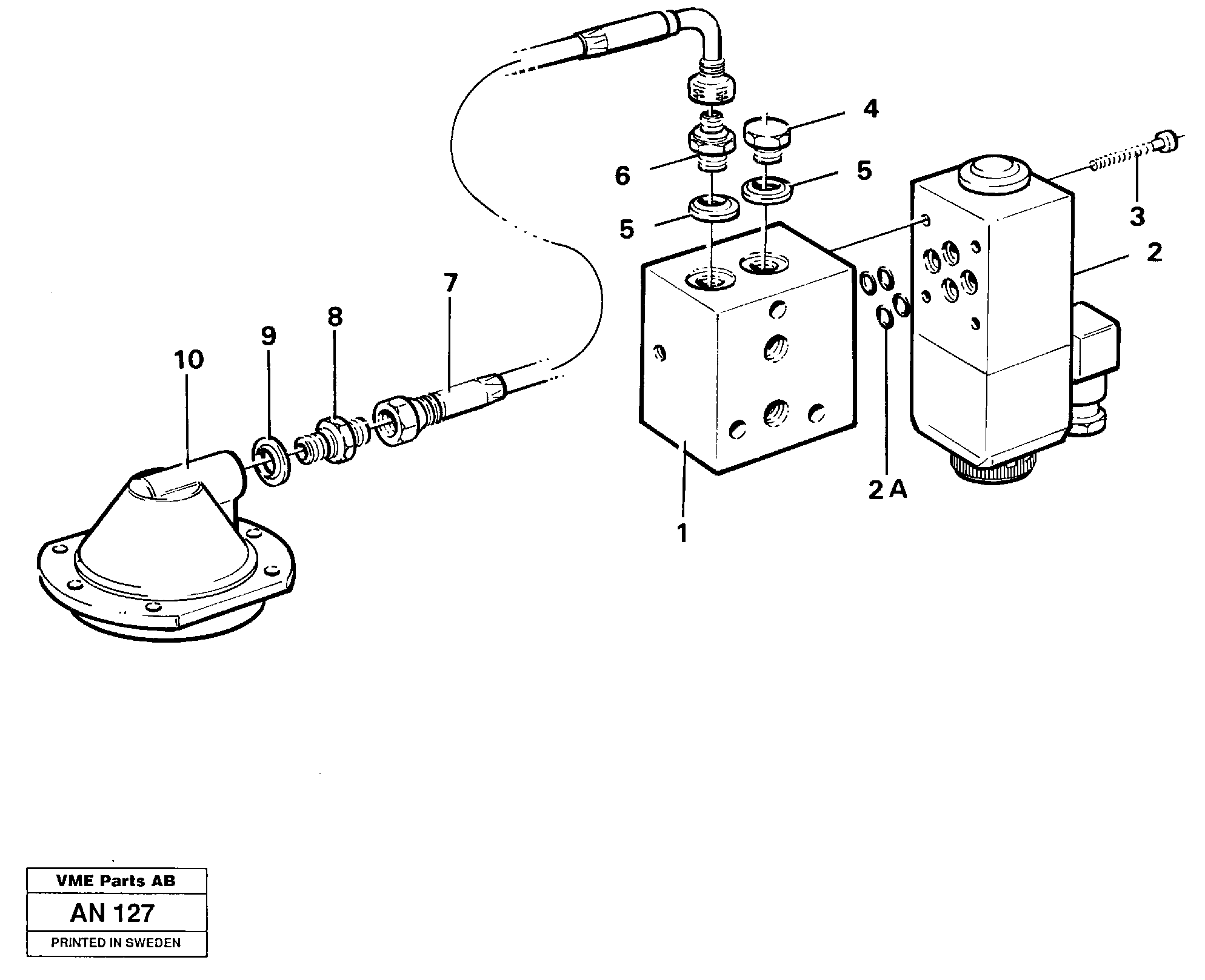 Differential lock hydraulic line — volvo parts diagram