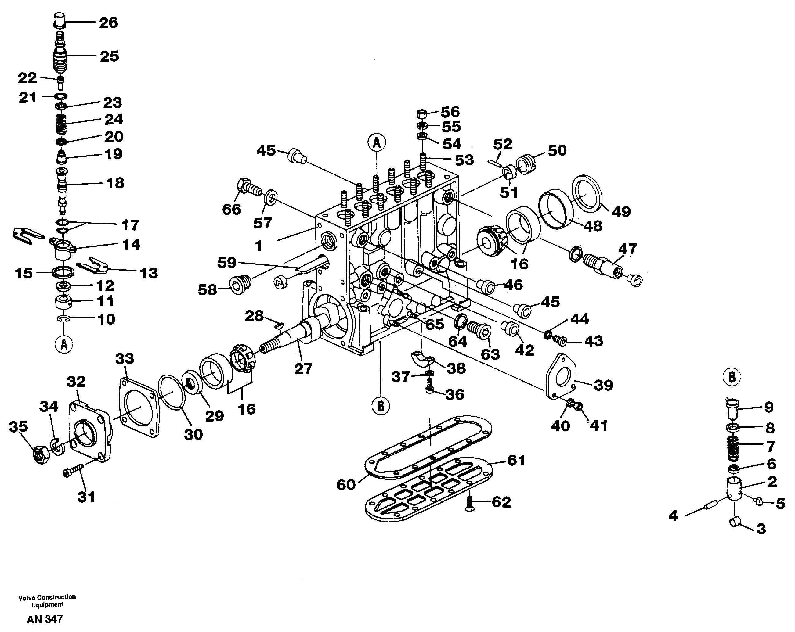 Injection pump — volvo parts diagram