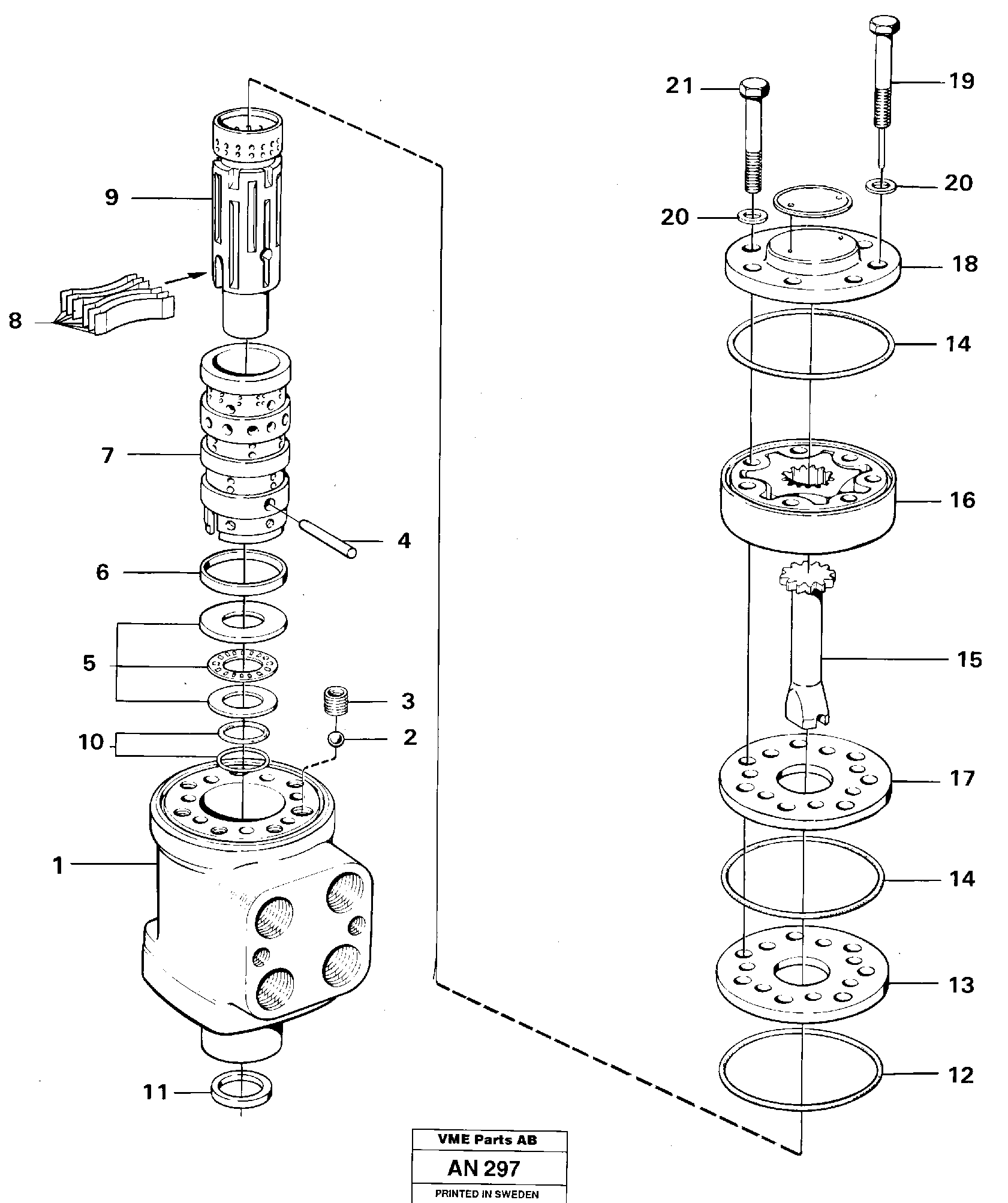 Steering unit — volvo parts diagram