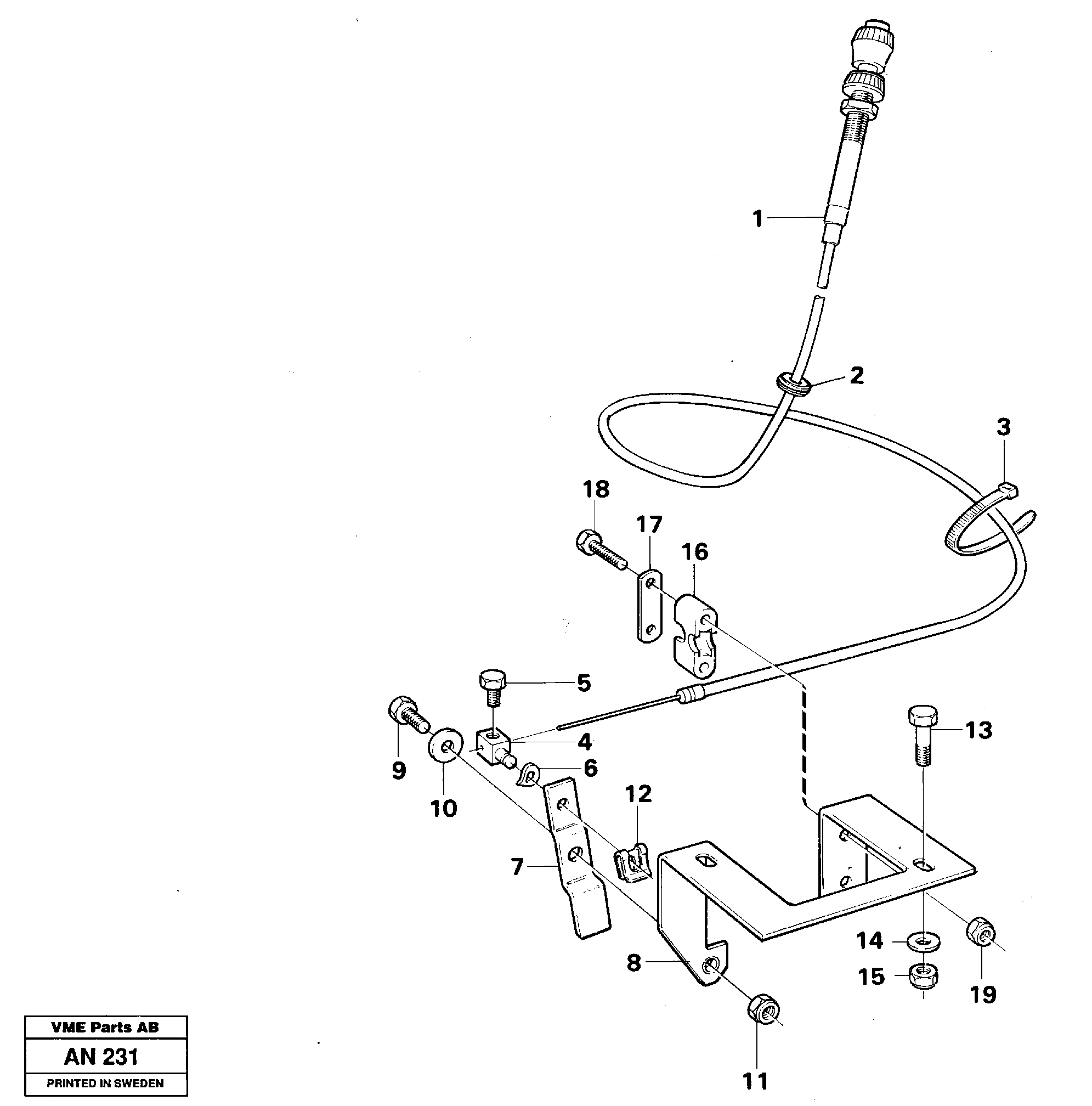Hand throttle  91886 — volvo parts diagram