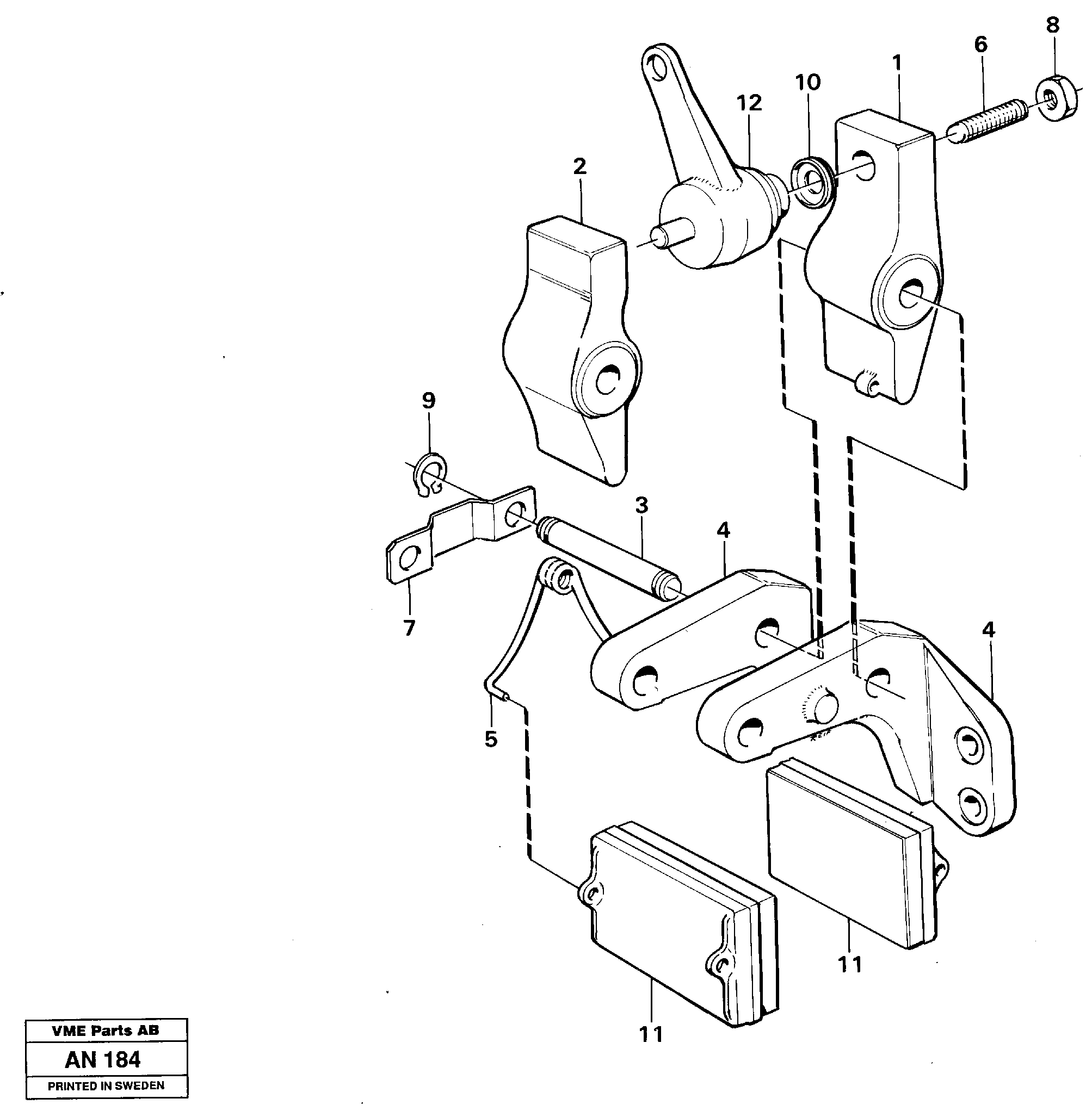 Parking brake — volvo parts diagram