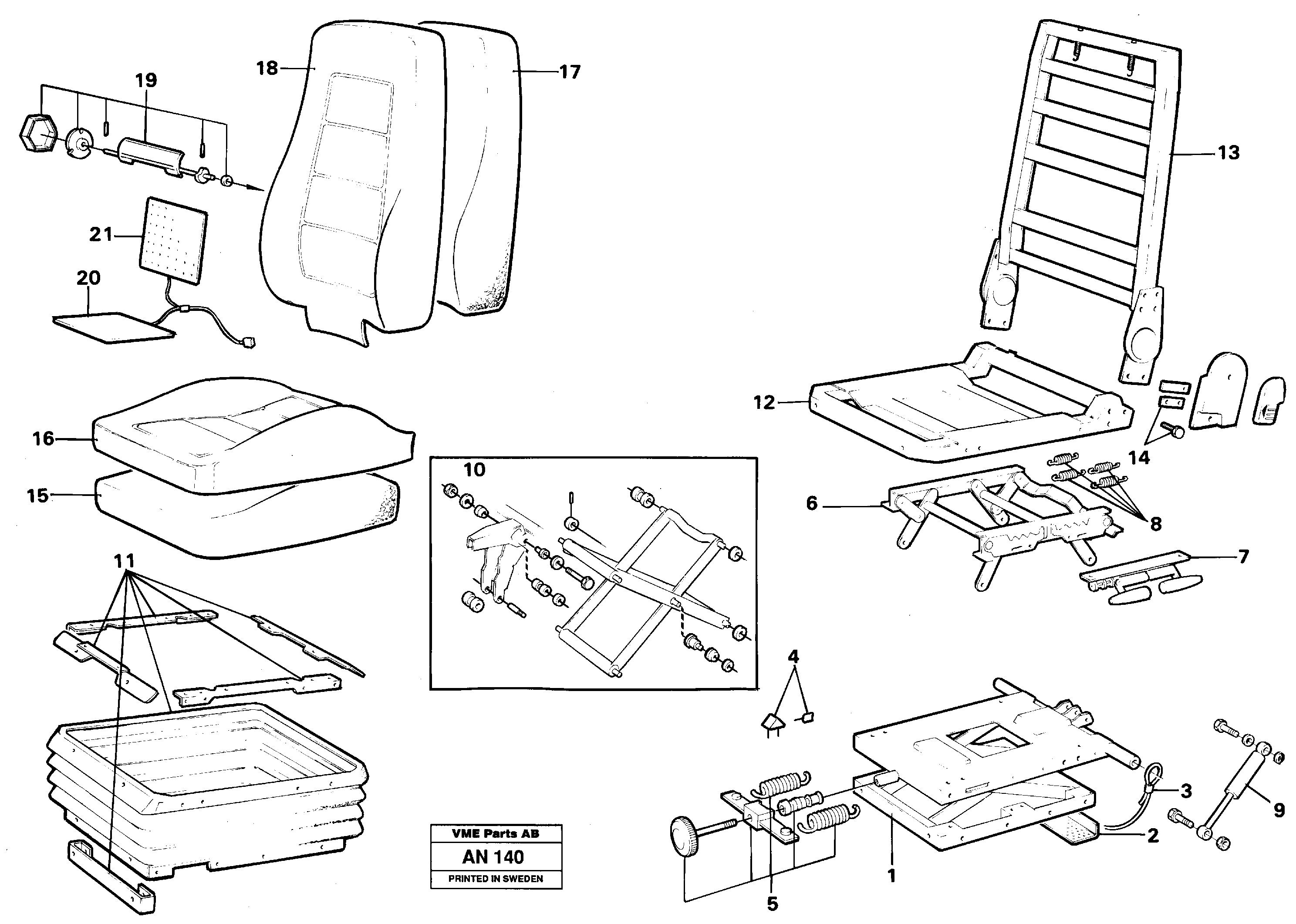 Driver's seat.  92381 — volvo parts diagram
