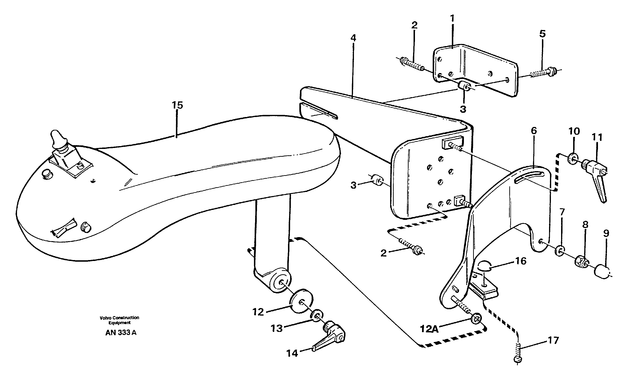 Cdc-steering, armrest, mounting.  94604 — volvo parts diagram