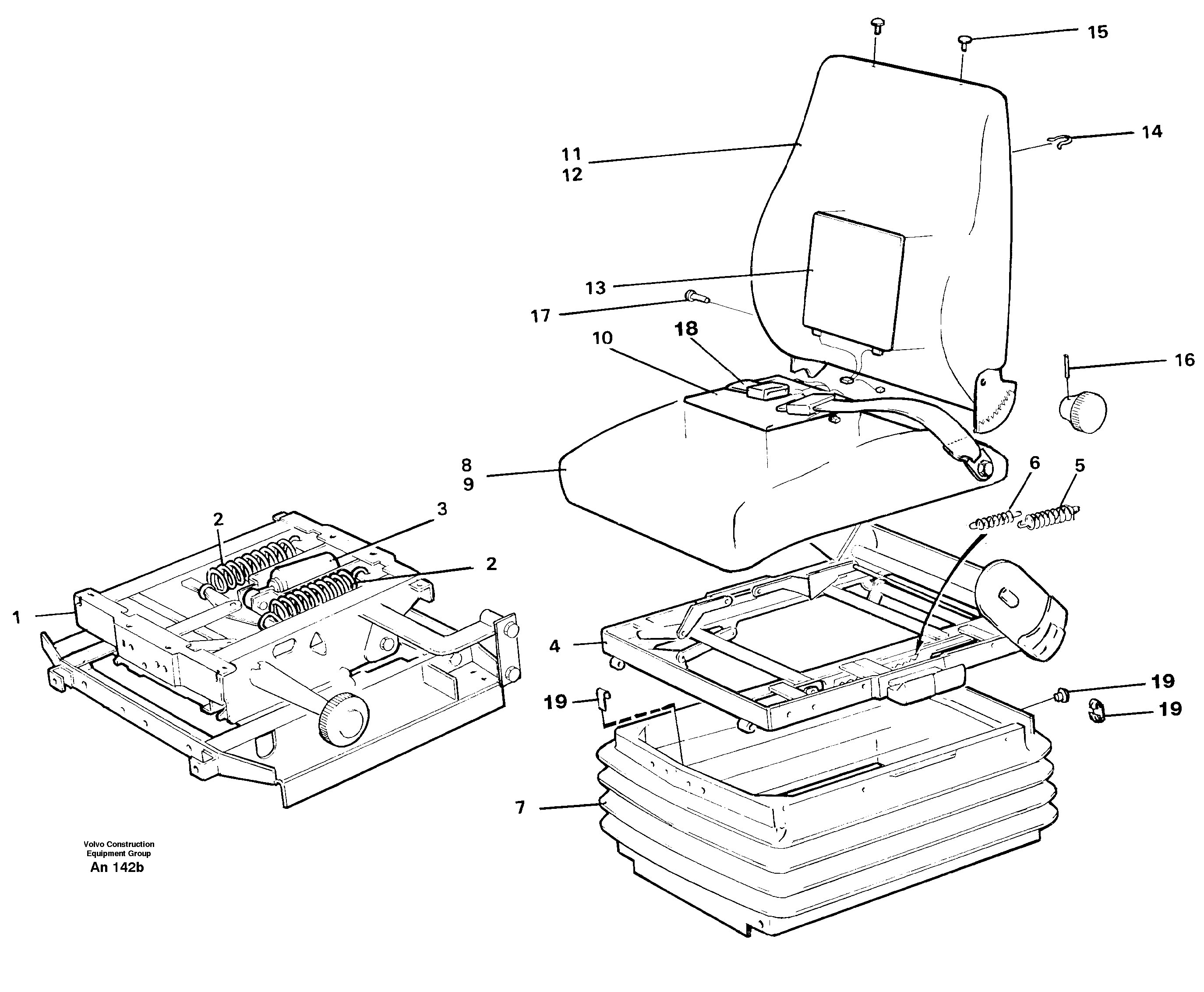 Driver's seat.  92403, 94901, 92400, 94905, 94903 — volvo parts diagram
