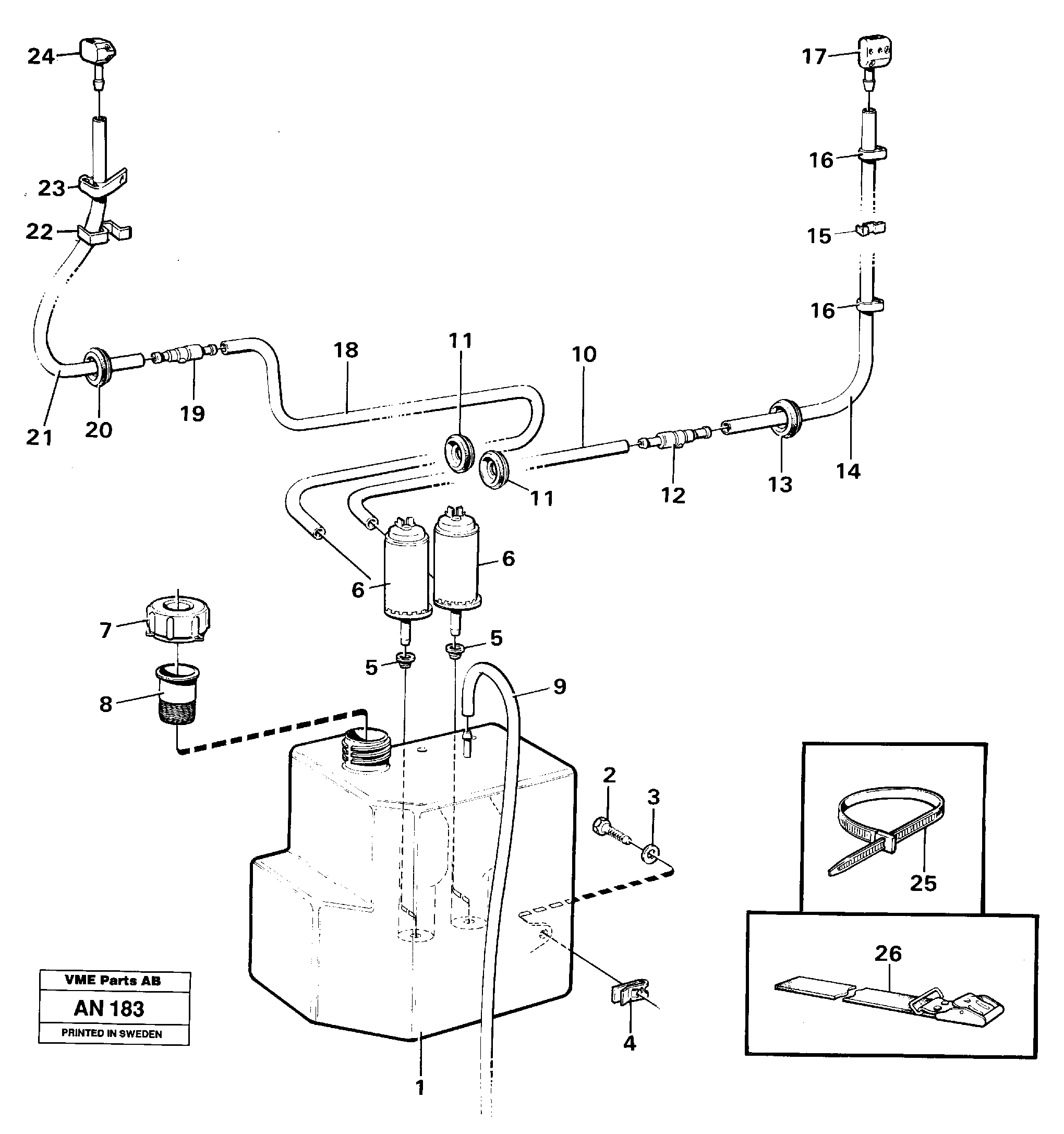Windscreen washer. — volvo parts diagram