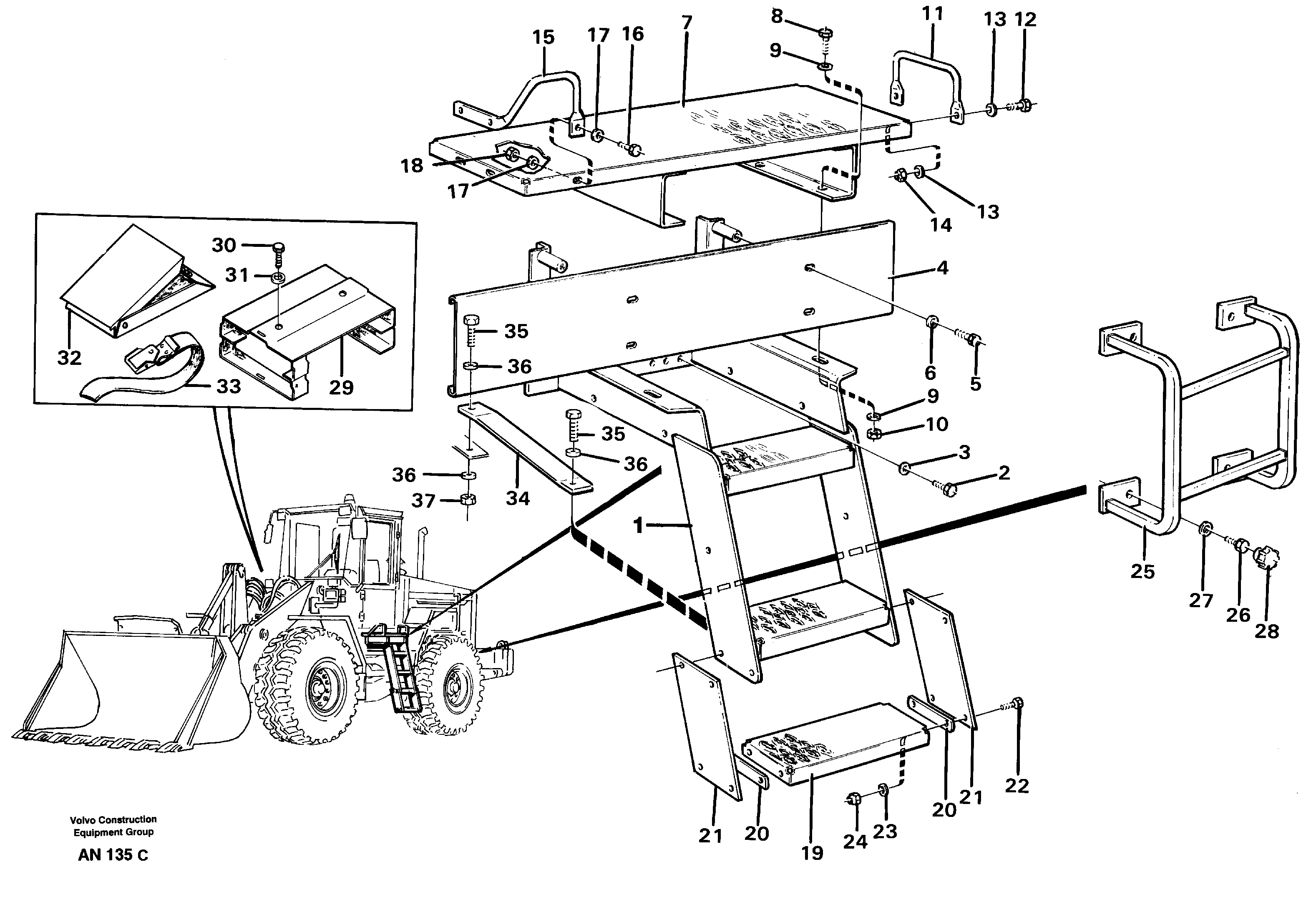 Foot step — volvo parts diagram