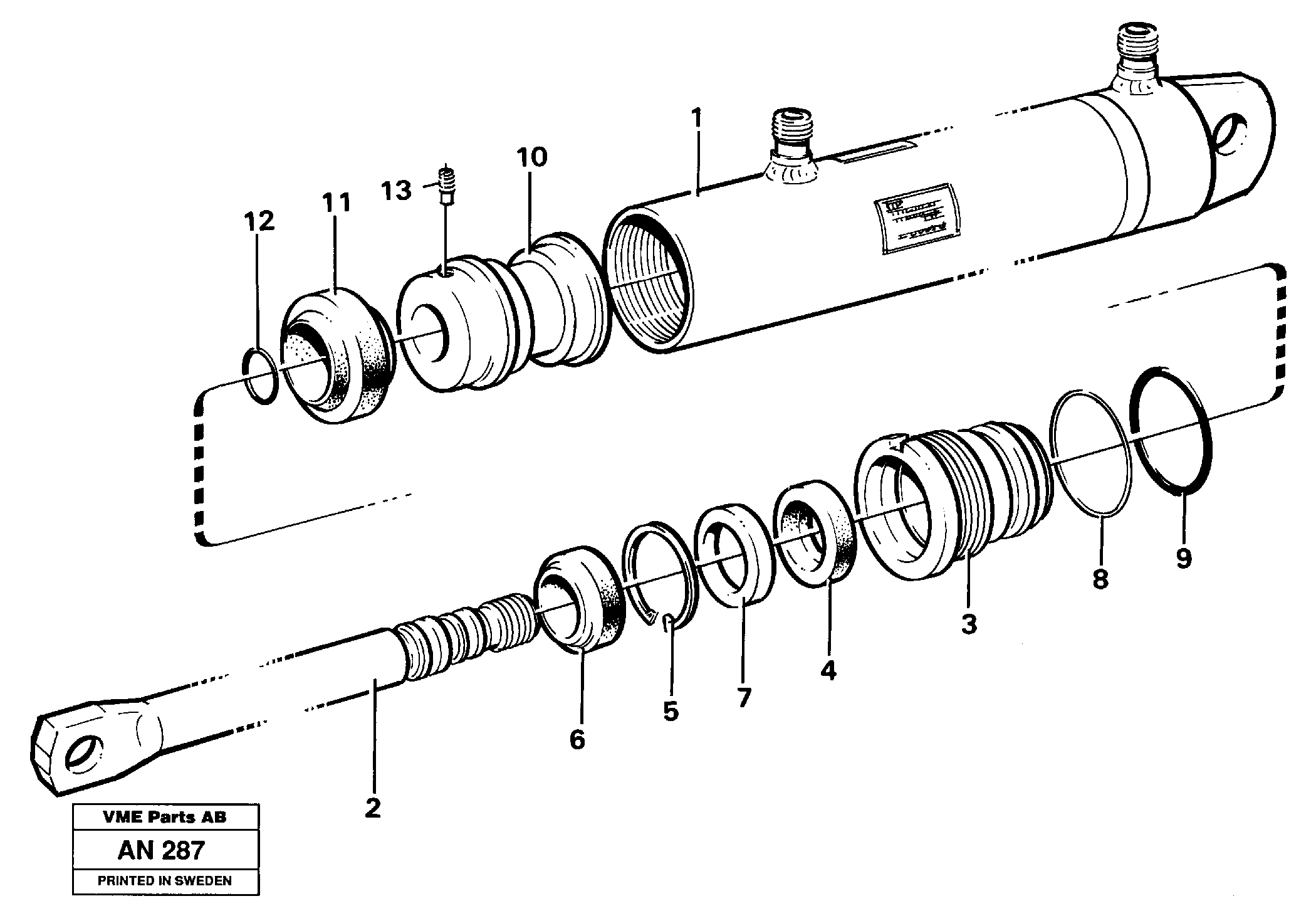 Hydraulic cylinder.  92773,92445 — volvo parts diagram