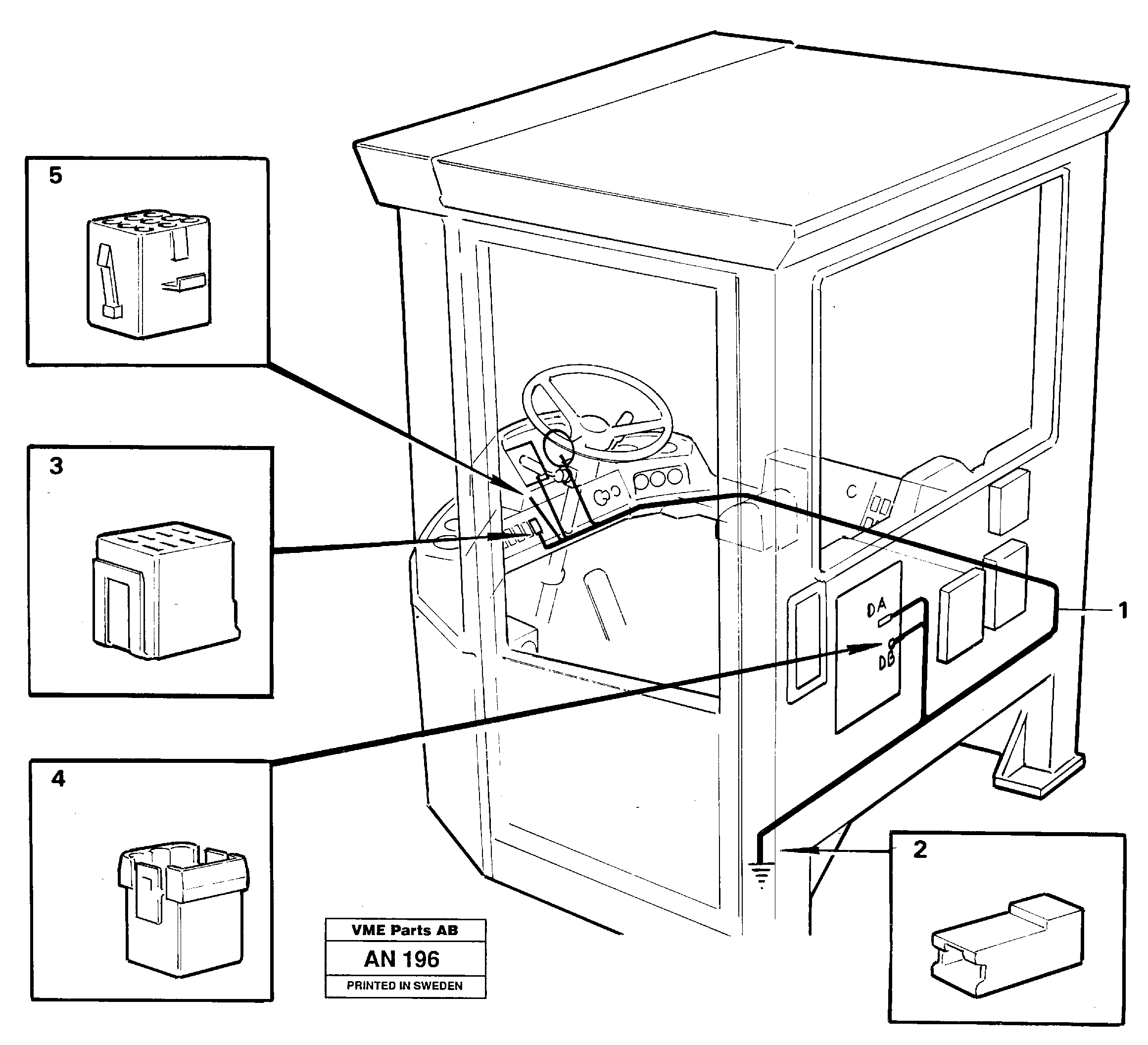 Cable harnesses, cab — volvo parts diagram