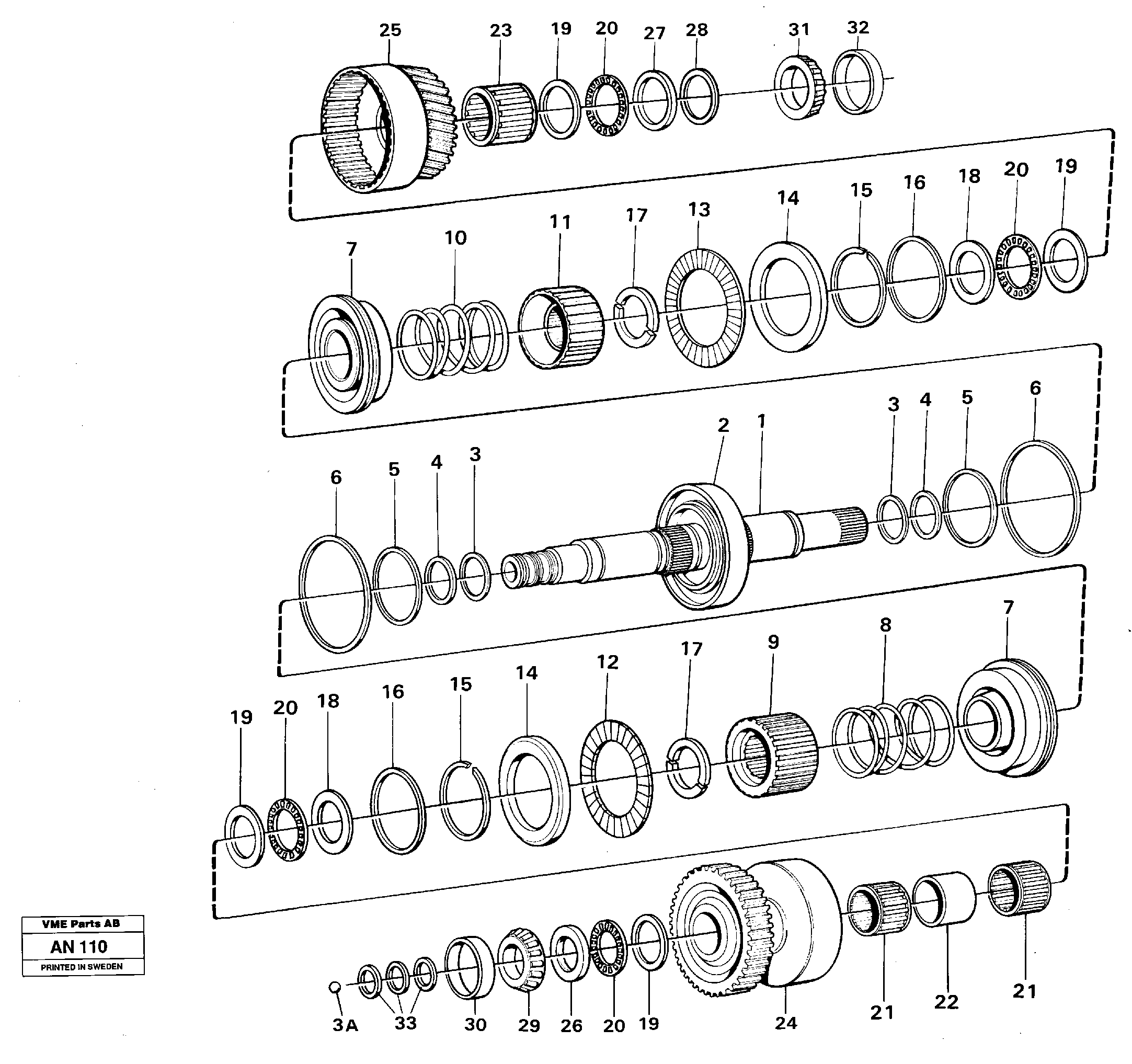 Clutches 1:st and 2:nd speeds — volvo parts diagram