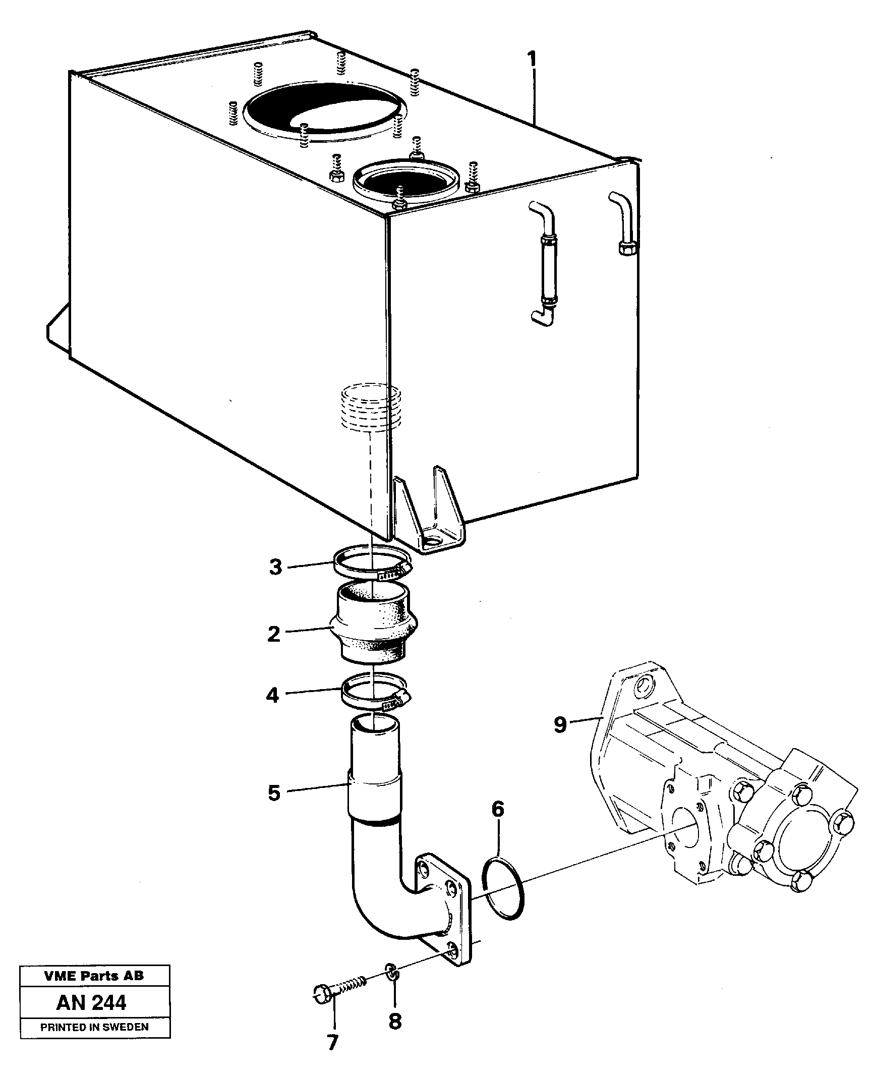 Hydraulic system: Suction line — volvo parts diagram