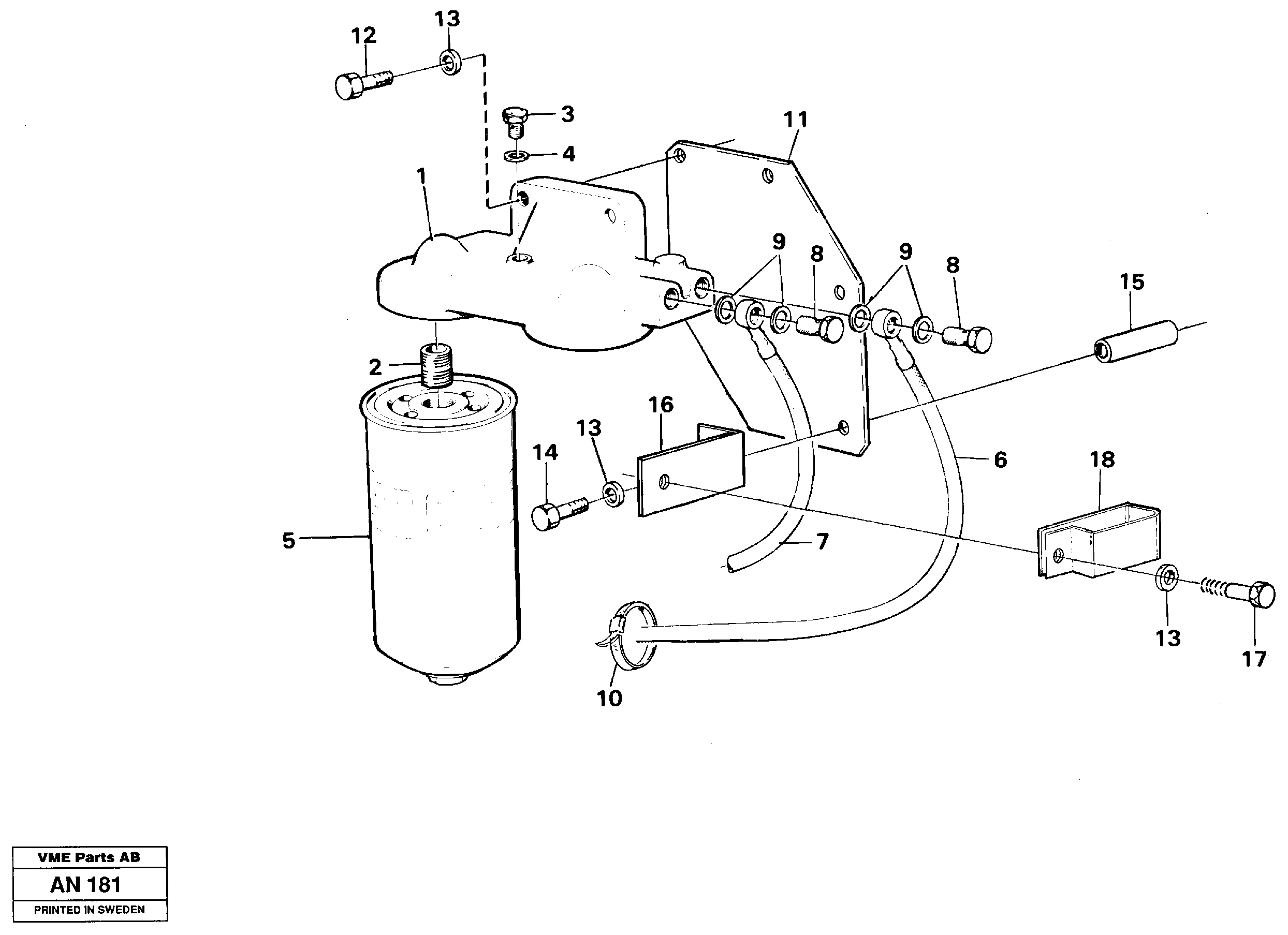 Extra fuel filter  92787 — volvo parts diagram