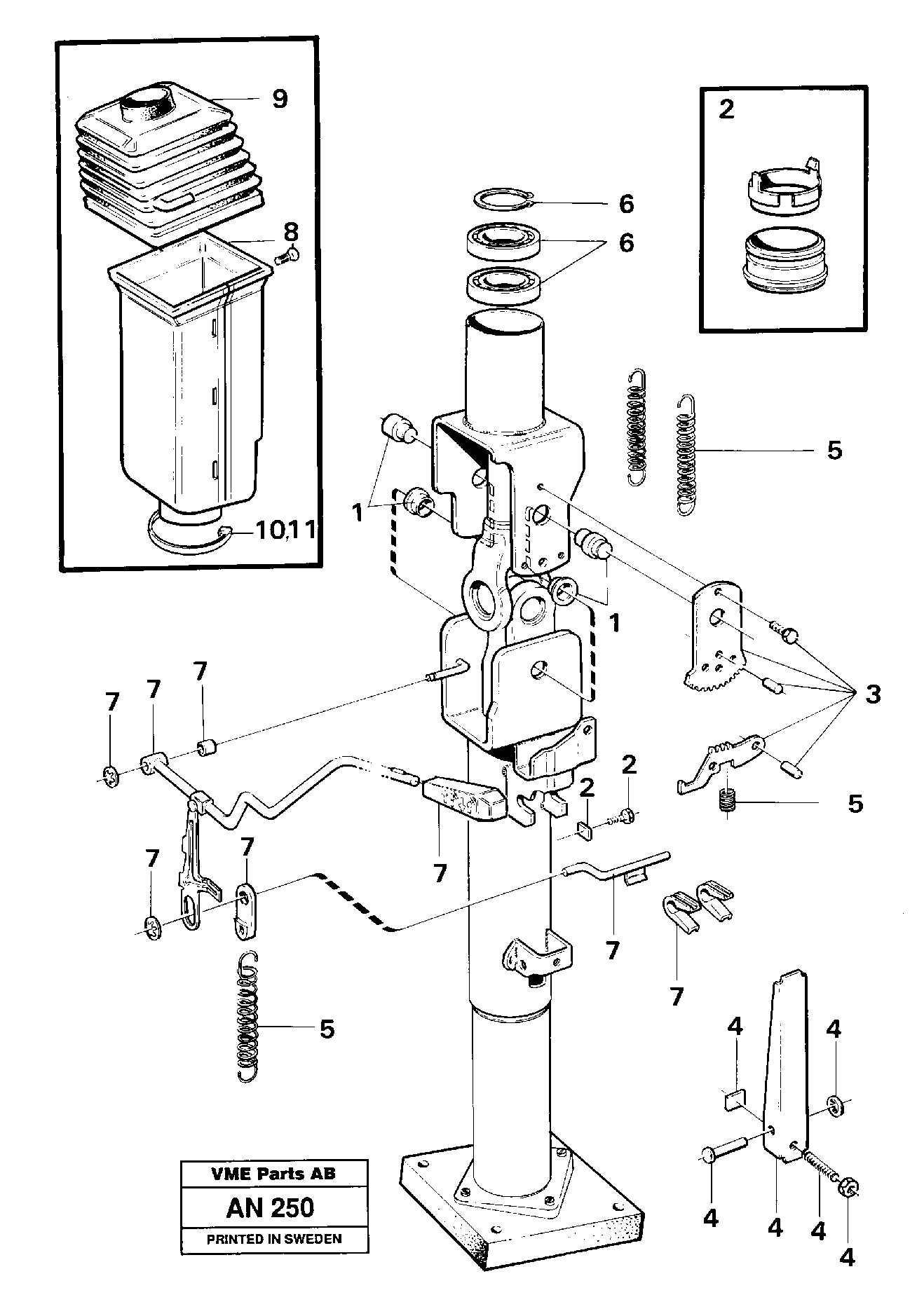 Adjustable steering wheel  92029 — volvo parts diagram
