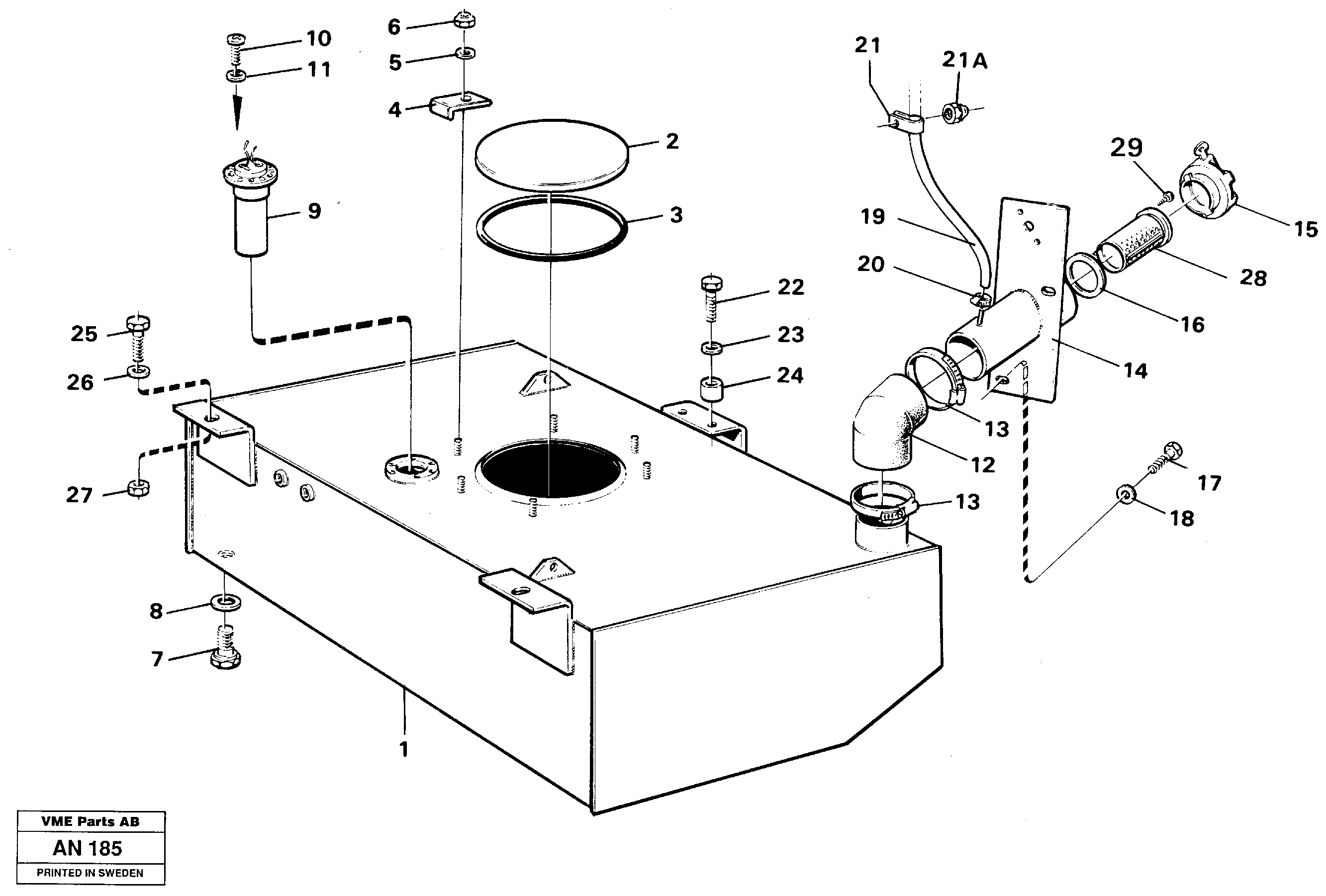 Fuel tank — volvo parts diagram