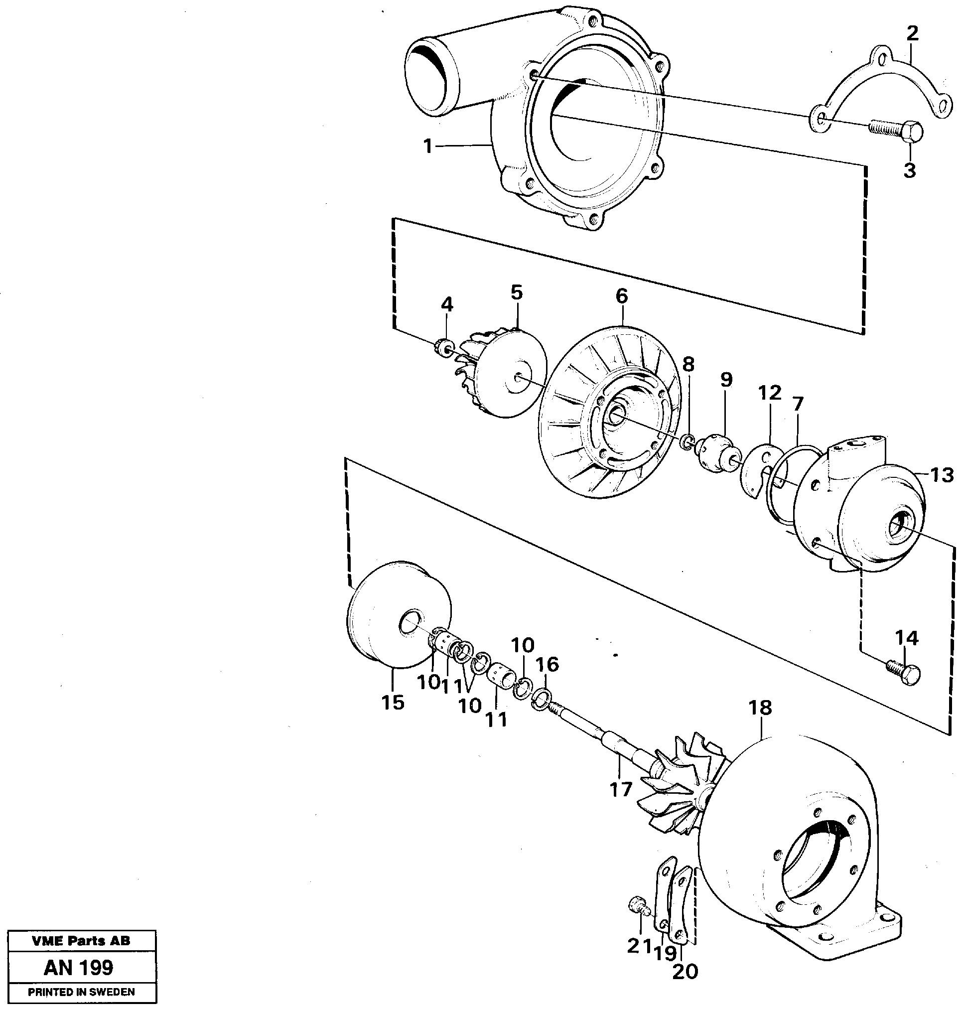 Turbo charger — volvo parts diagram
