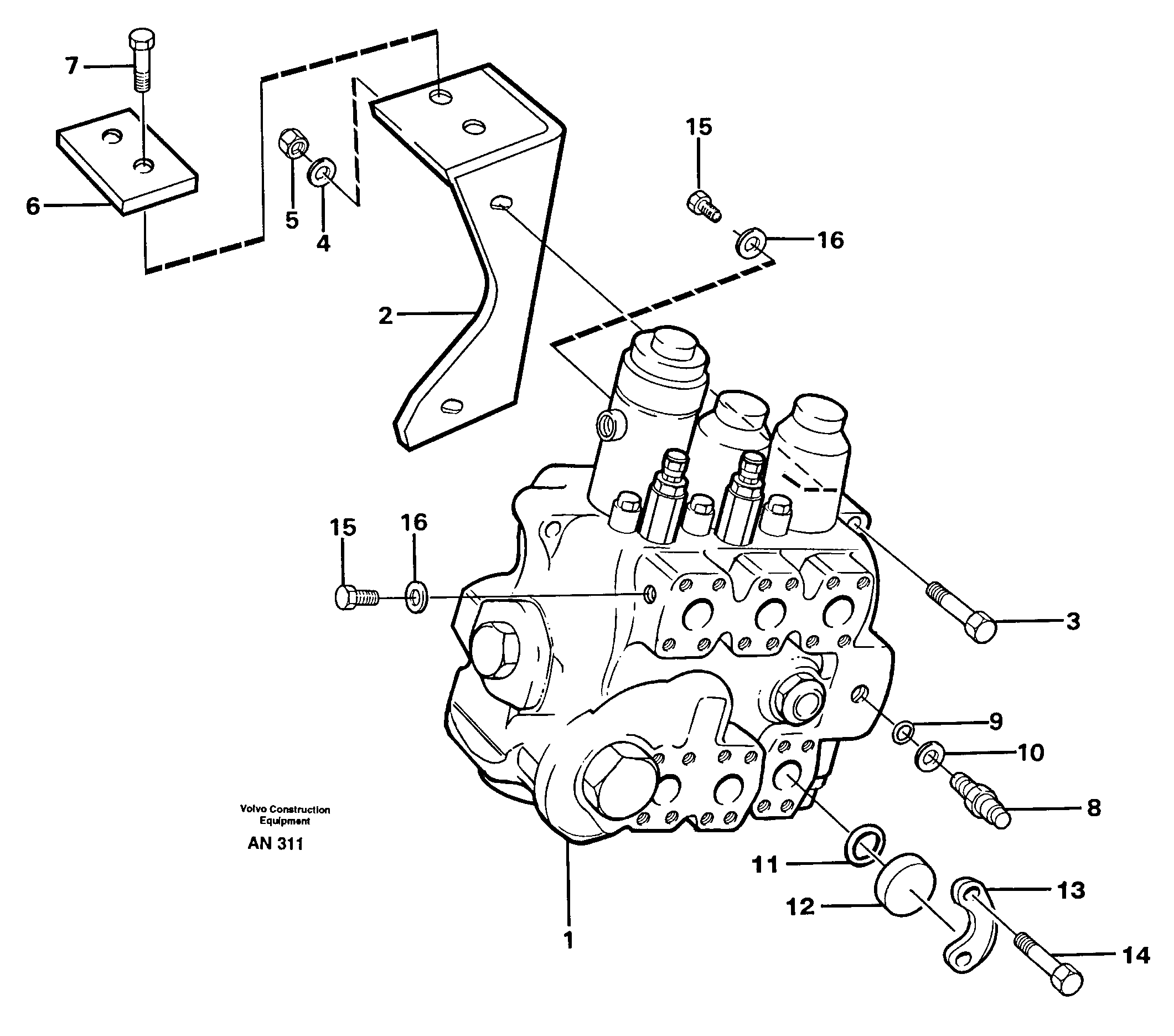 Control valve, Assembly — volvo parts diagram