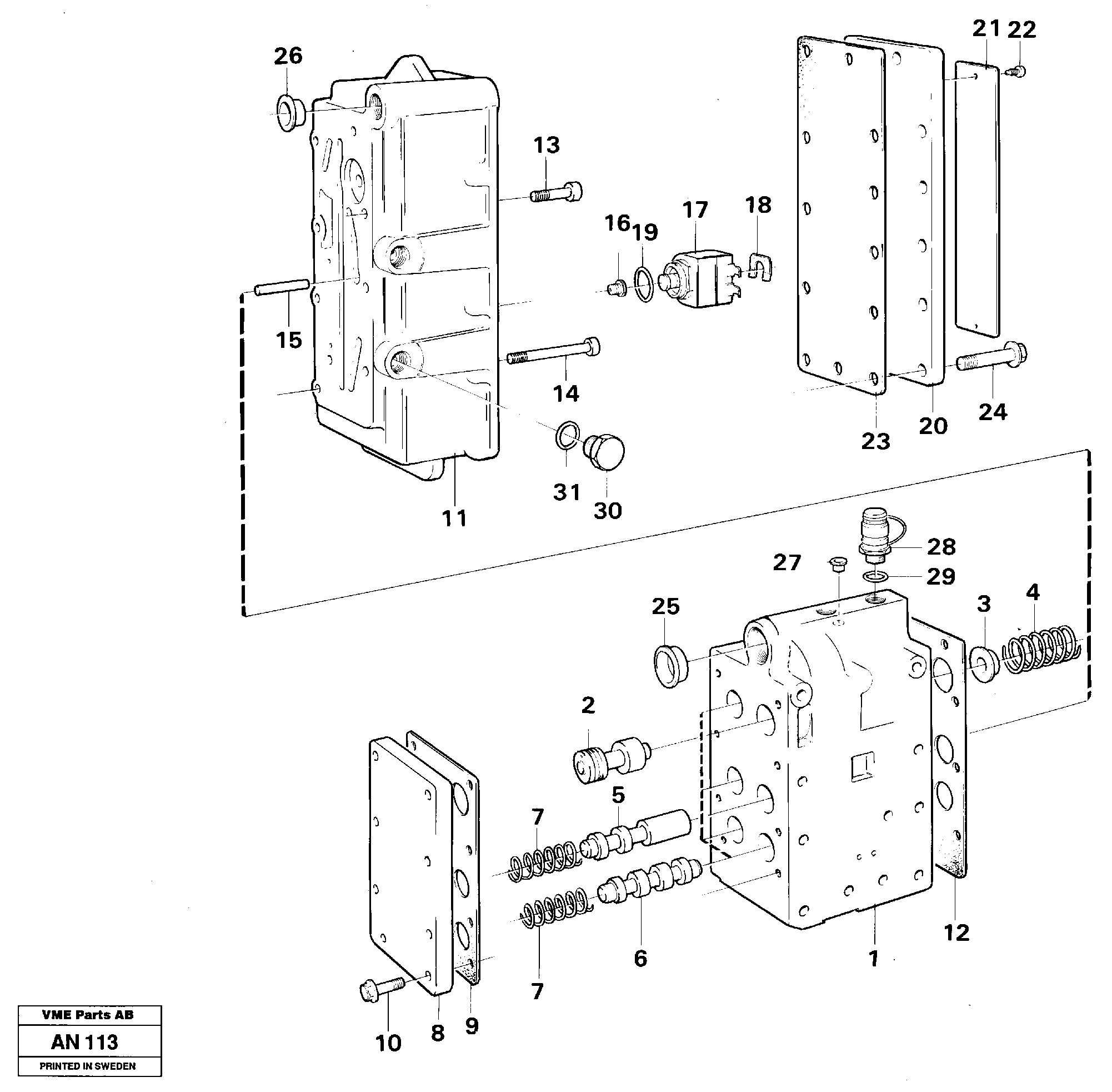 Range selector valve — volvo parts diagram
