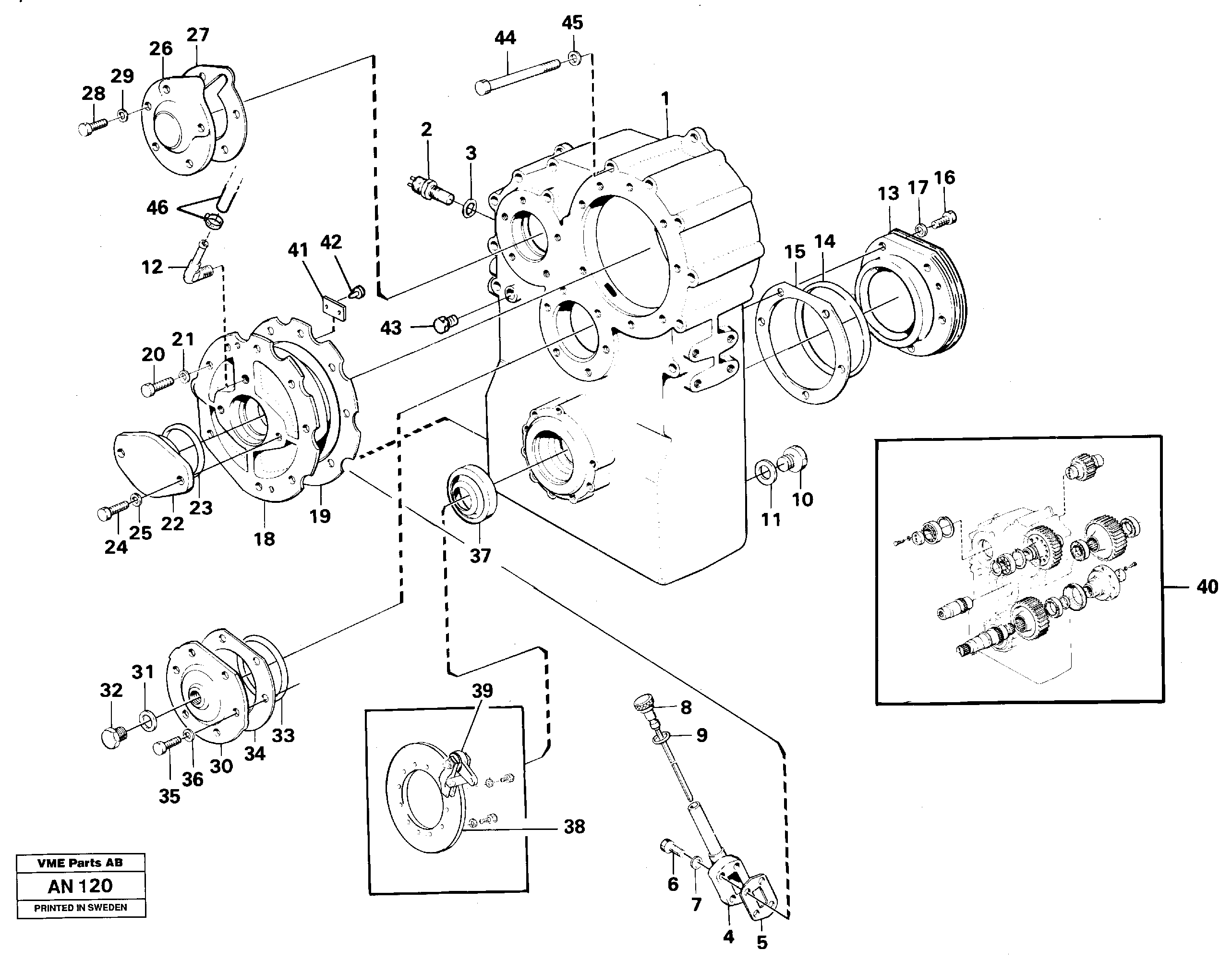 Dropbox housing and cover — volvo parts diagram
