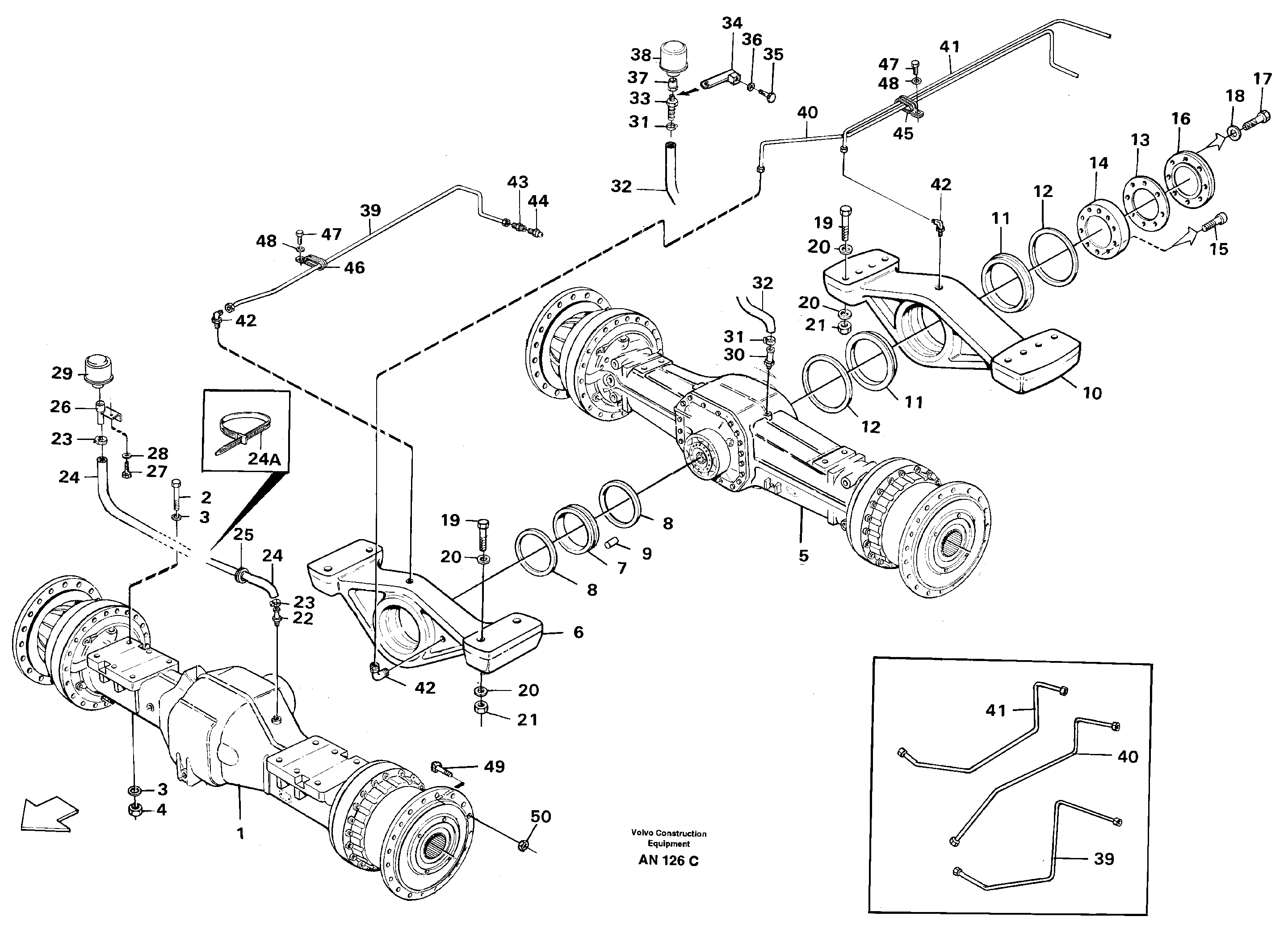 Planet axles with fitting parts  AWB 30 — volvo parts diagram