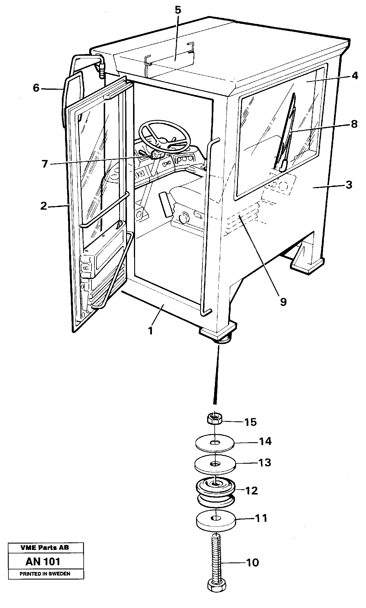 Operator's cab — volvo parts diagram
